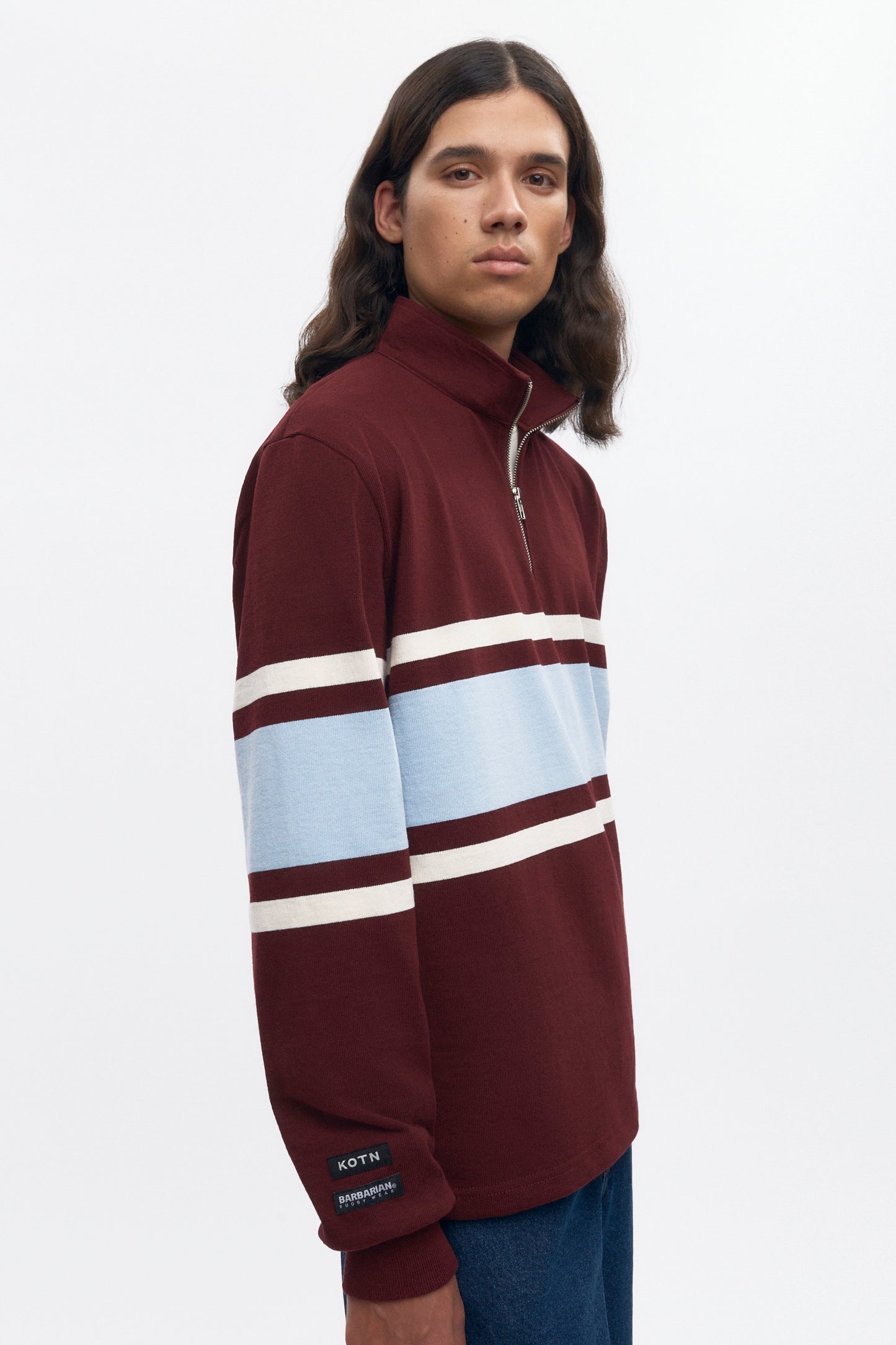 Barbarian Zip Rugby in Harvard/Powder/Ivory