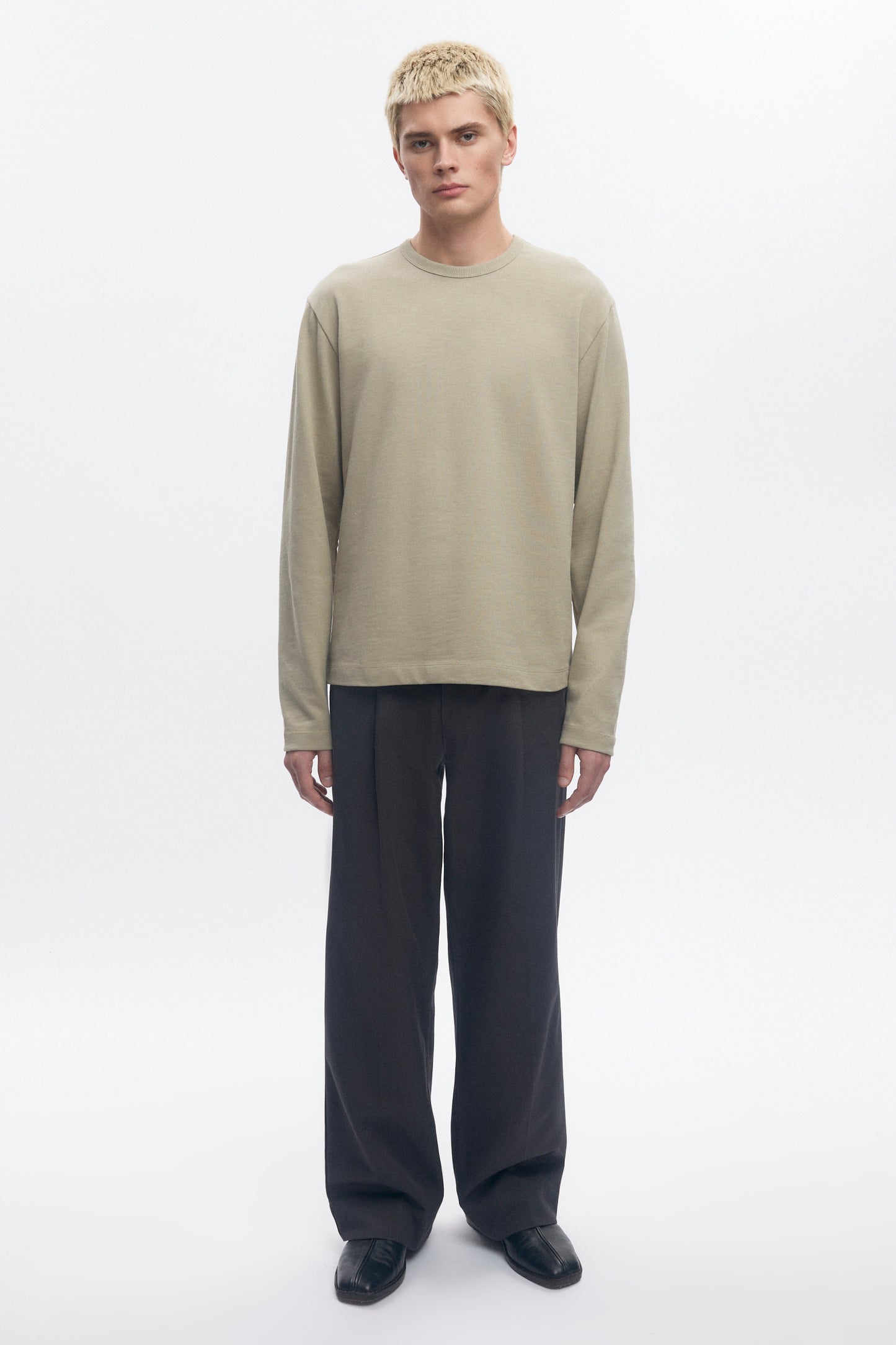 Men's Box Slub Longsleeve in Desert