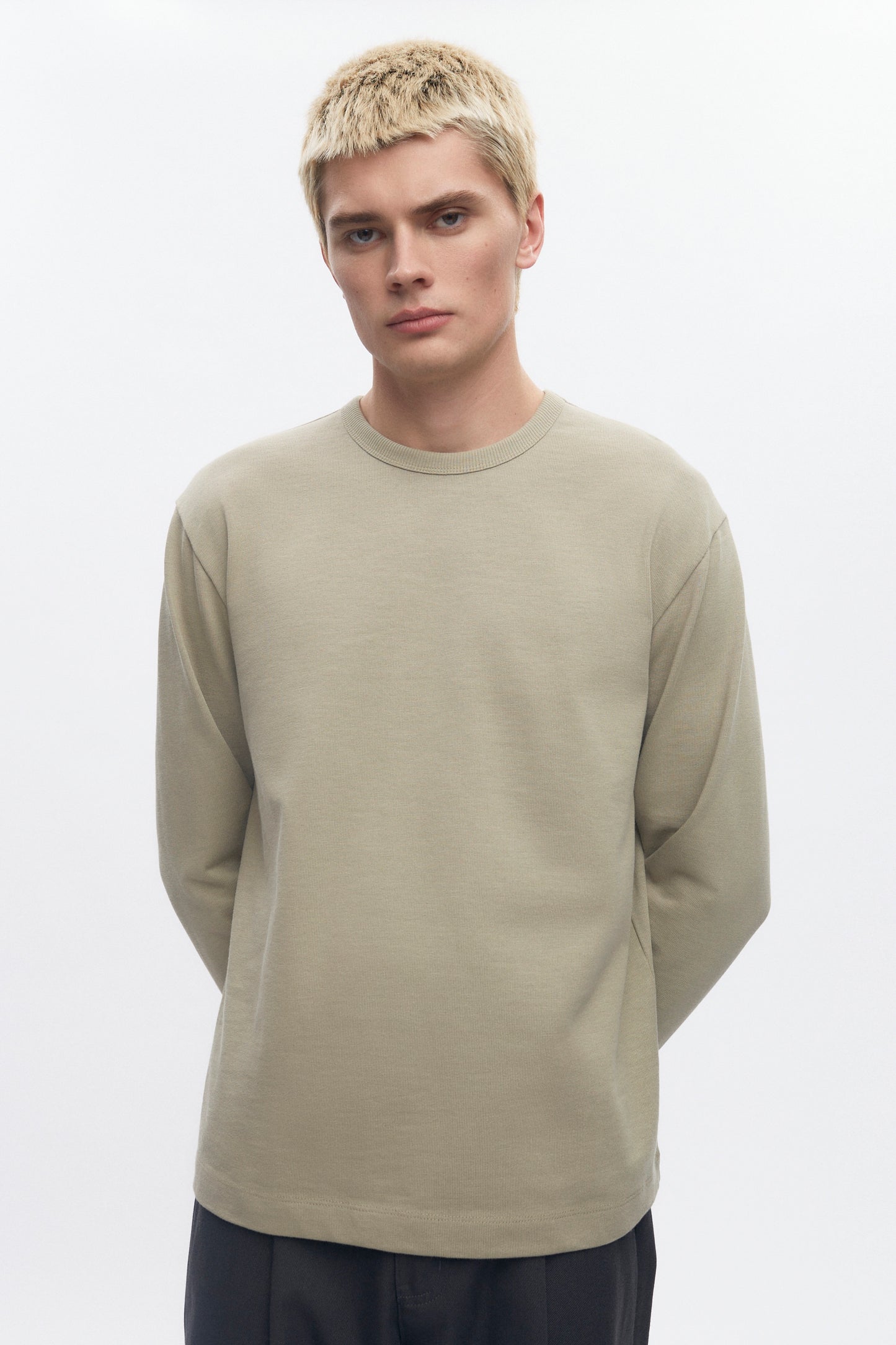 Men's Box Slub Longsleeve in Desert