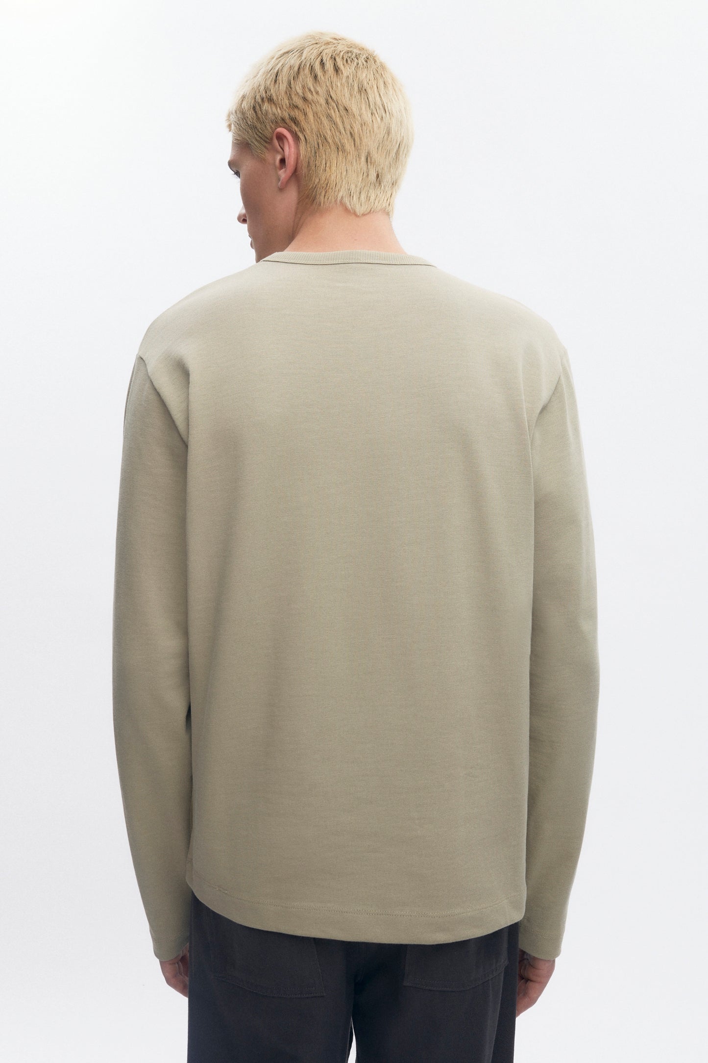 Men's Box Slub Longsleeve in Desert
