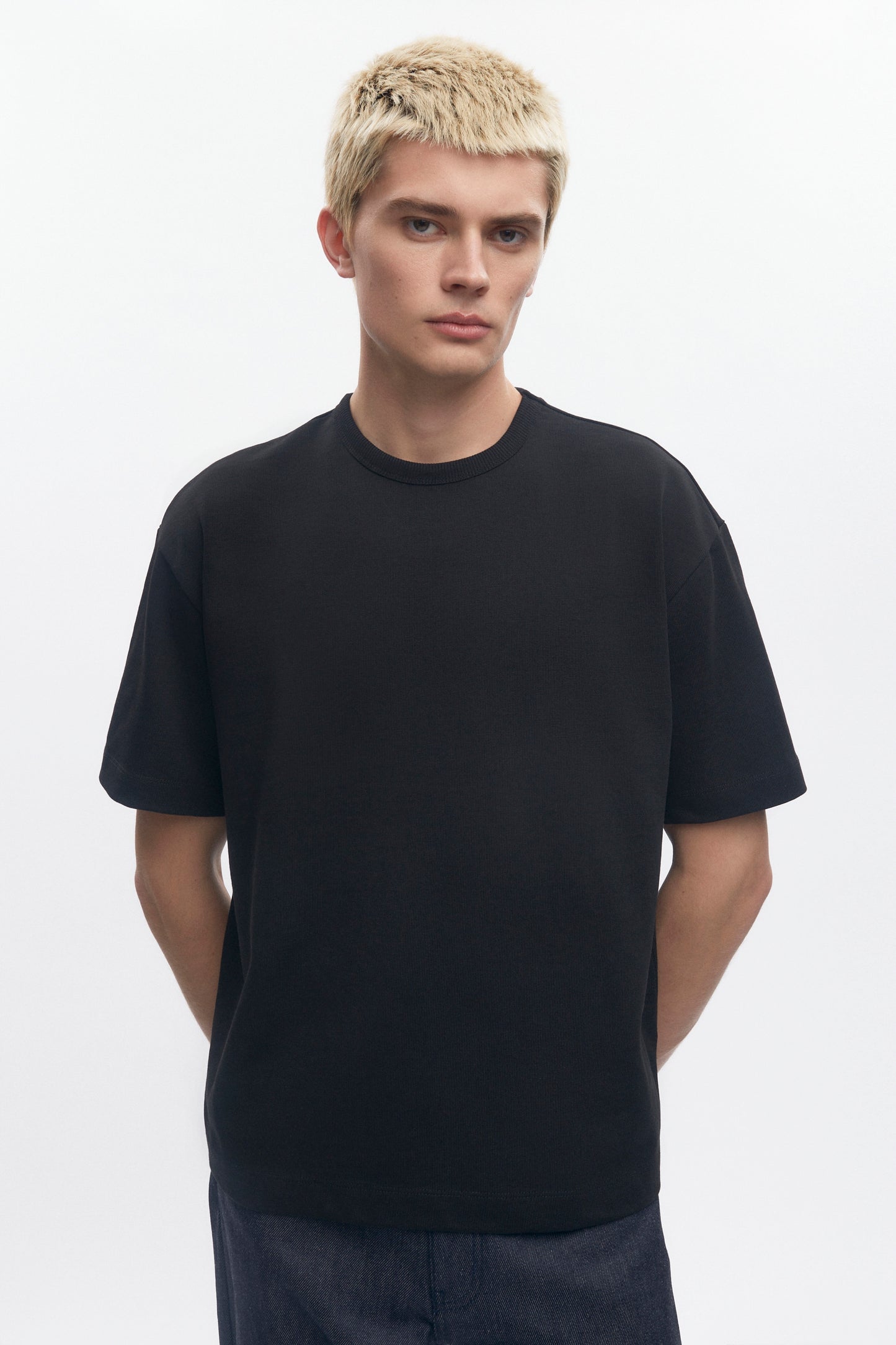 Men's Box Slub Tee in Black
