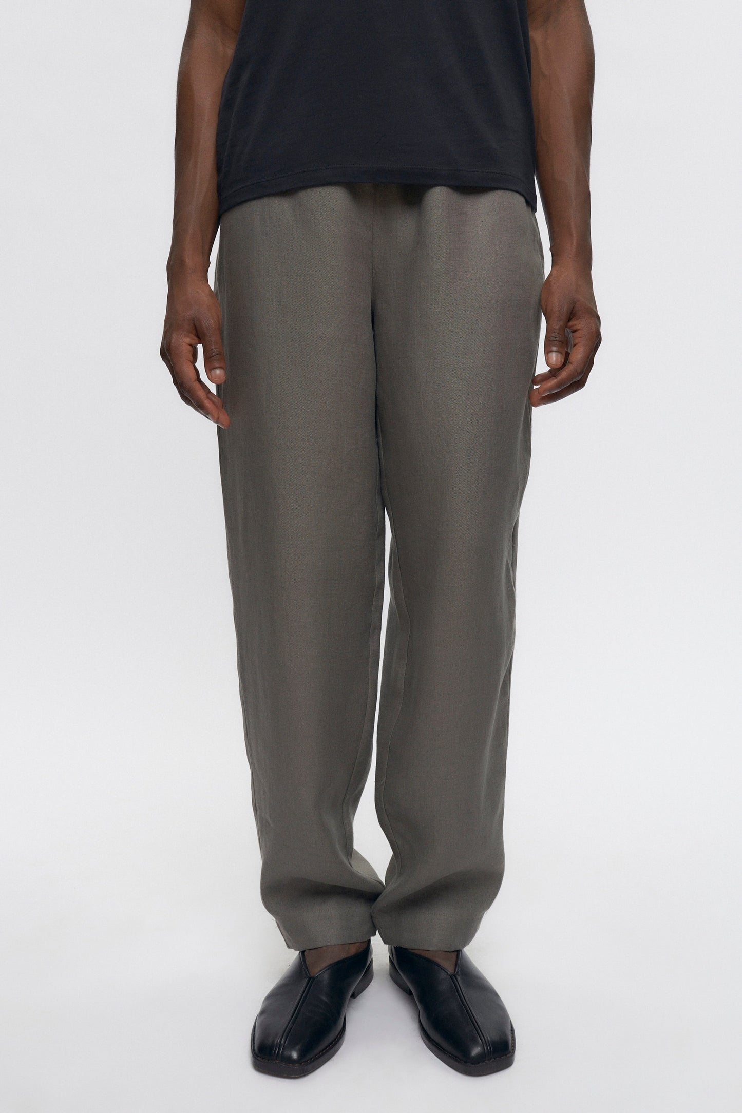 Cairo Linen Pant in Dark Taupe