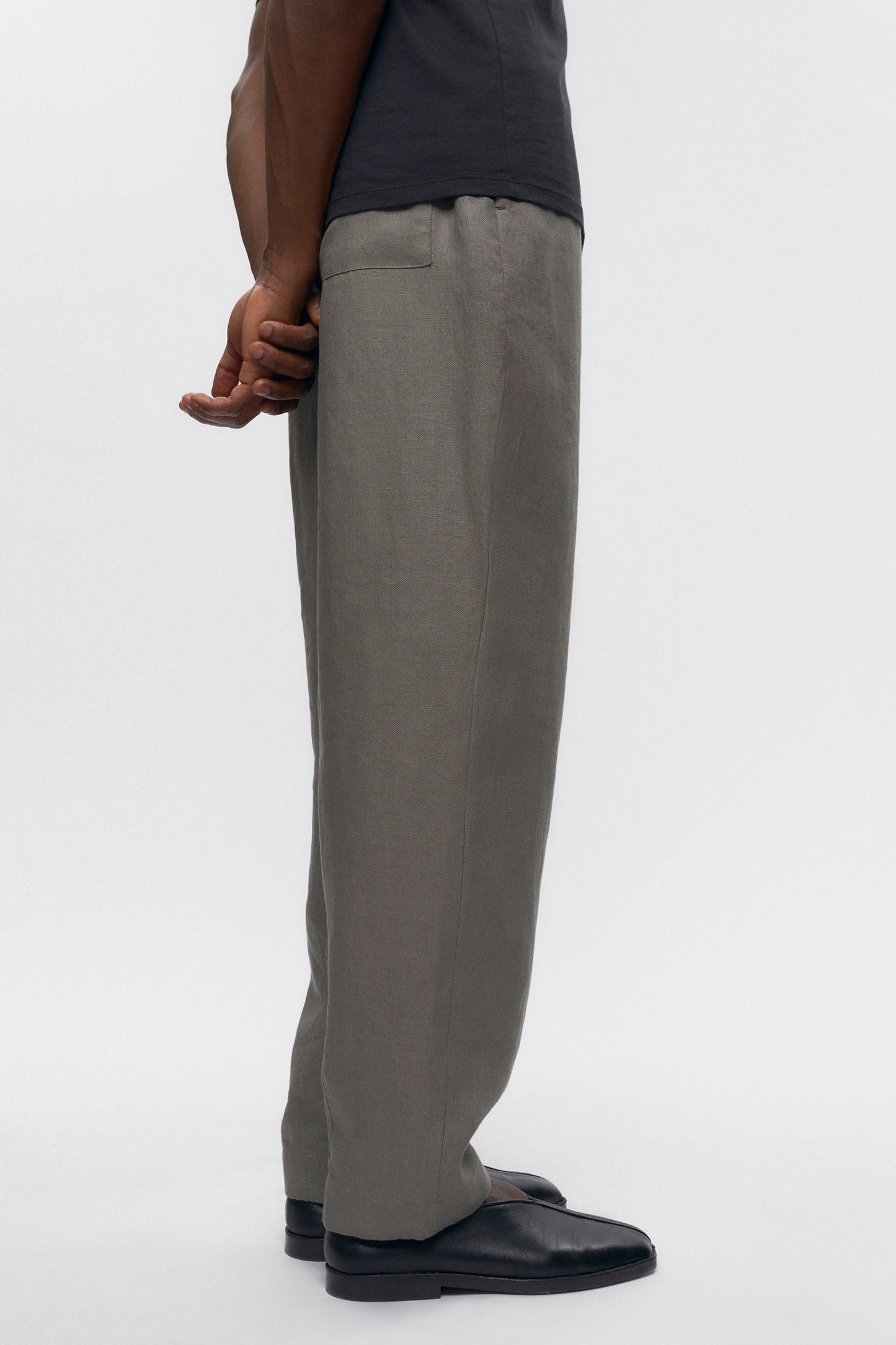 Cairo Linen Pant in Dark Taupe