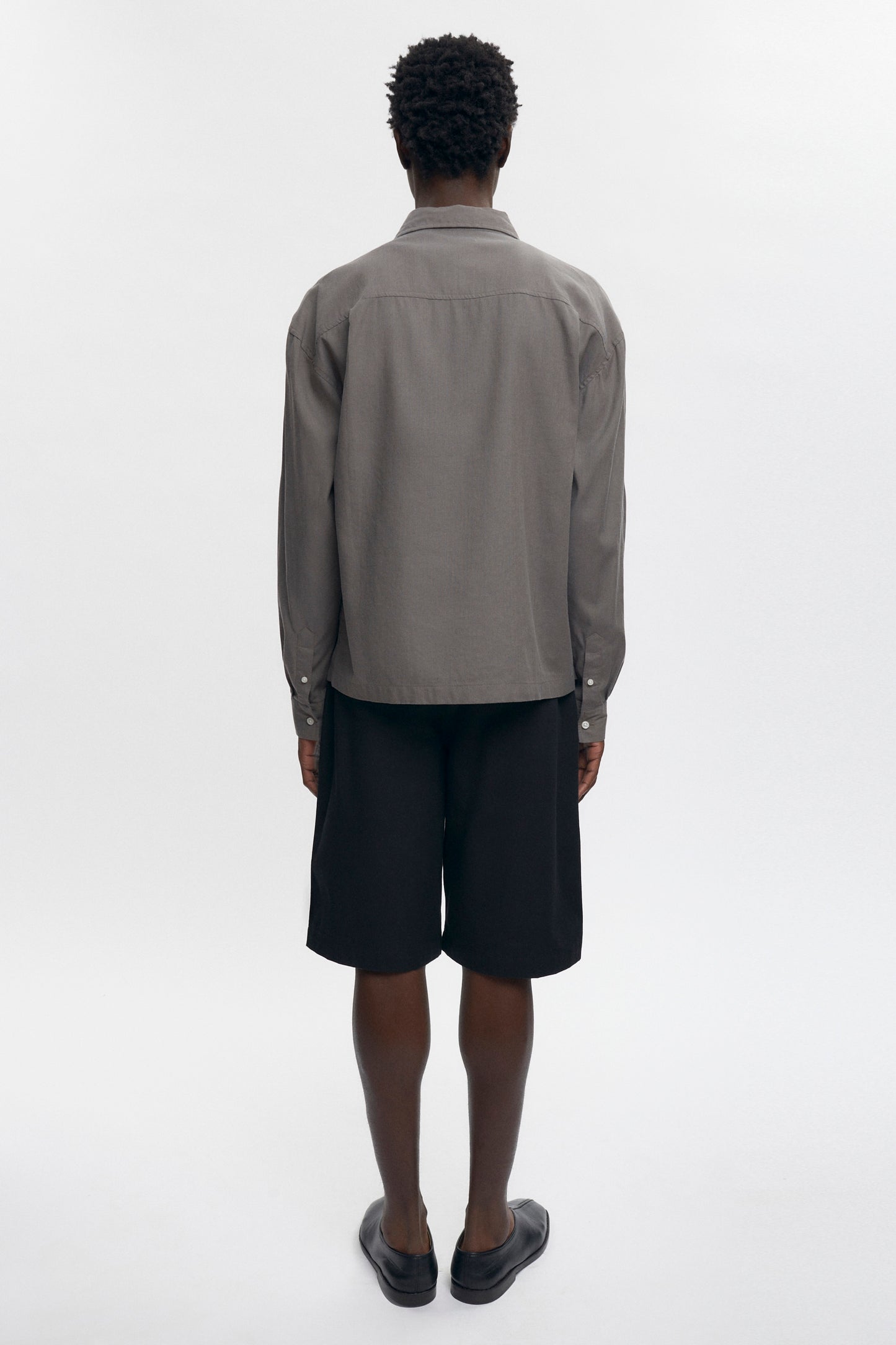 Men's Cairo Linen Shirt in Warm Grey