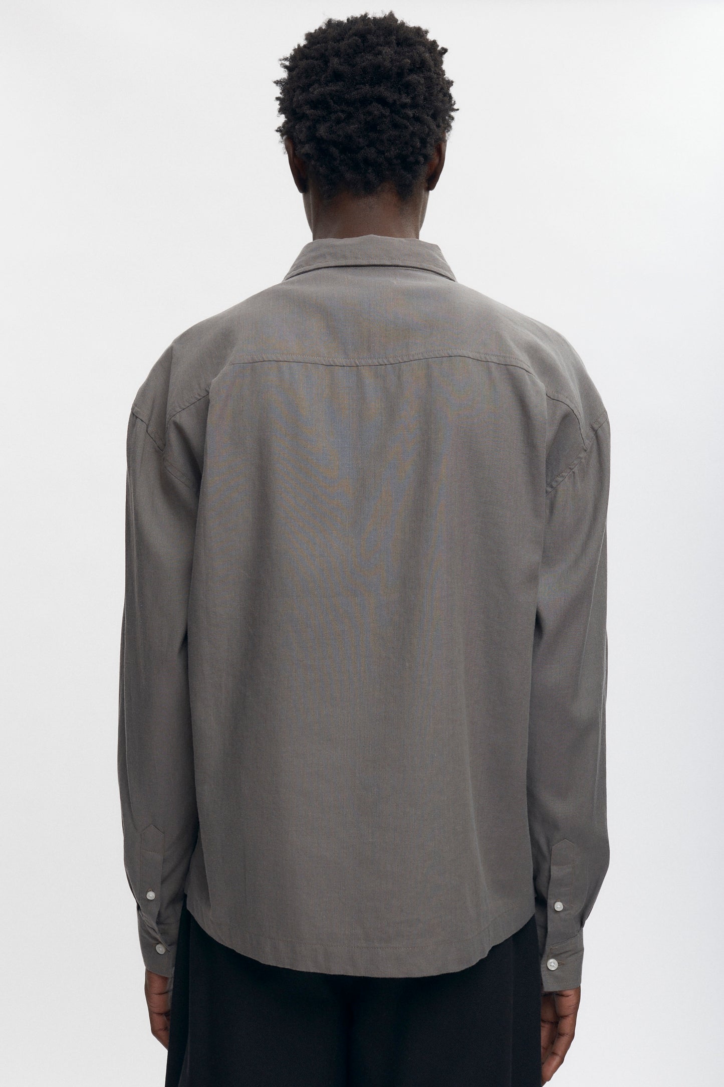 Men's Cairo Linen Shirt in Warm Grey