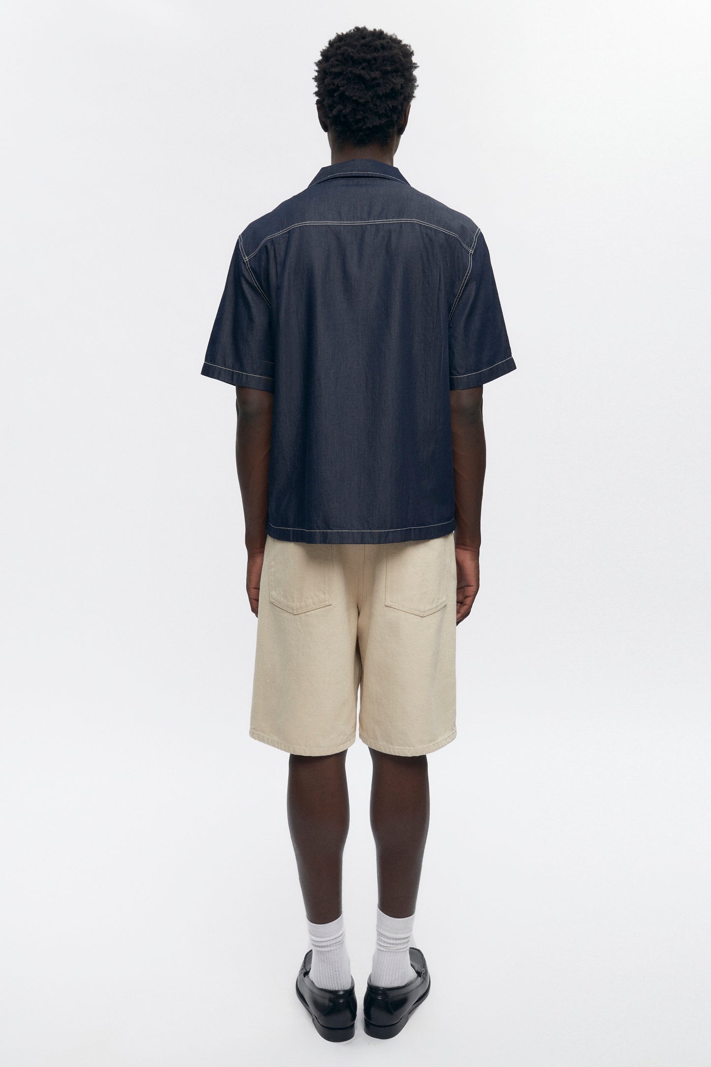 Men's Chambray Camp Shirt in Rinse