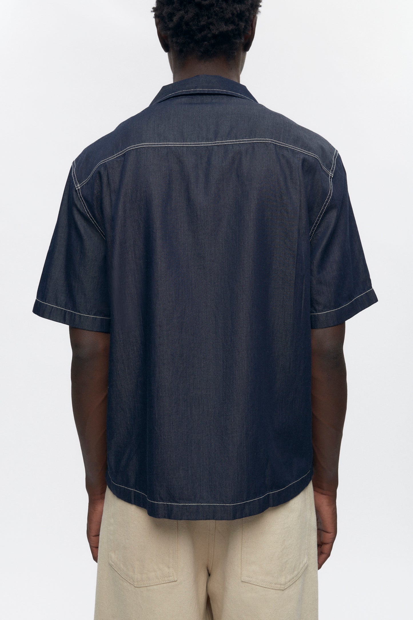 Men's Chambray Camp Shirt in Rinse