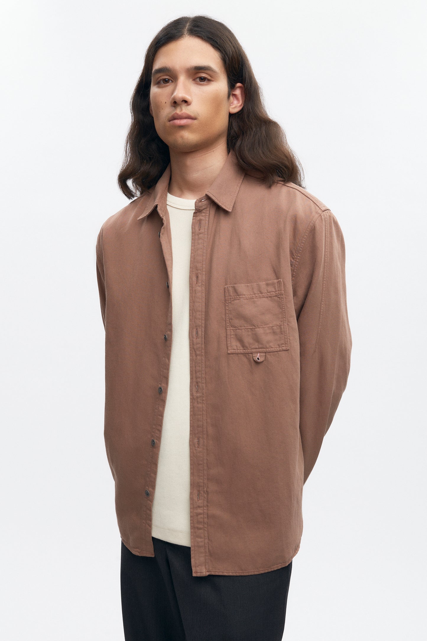 Men's Chambray Shirt in Earth