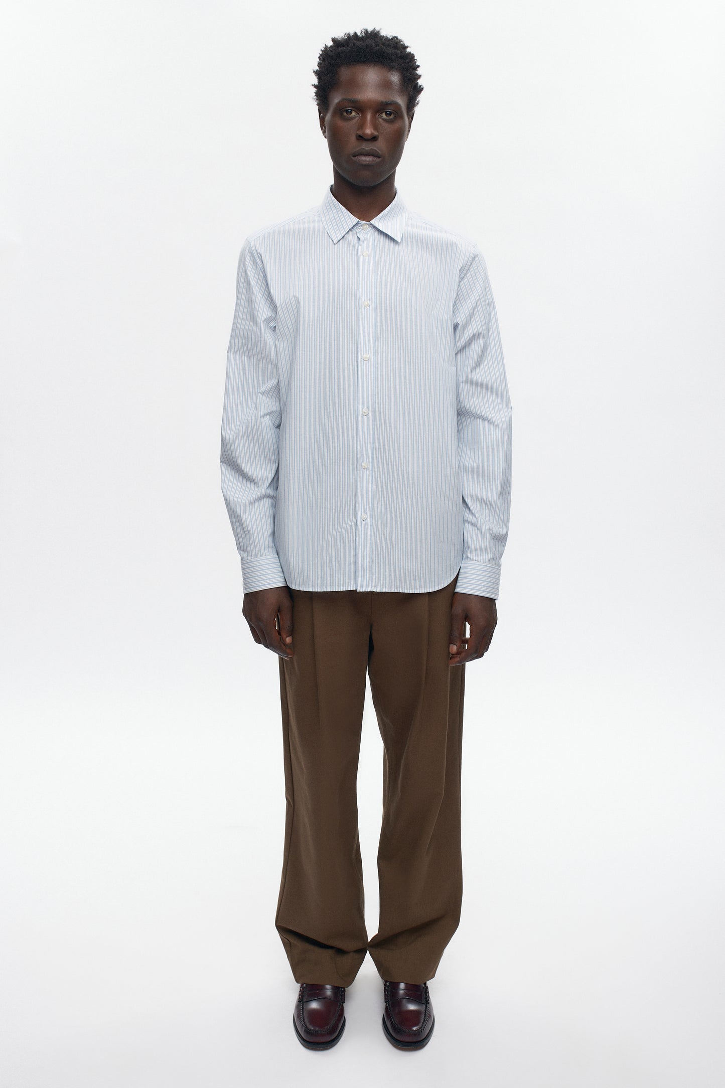 Men's Classic Stripe Shirt in Light Blue Stripe