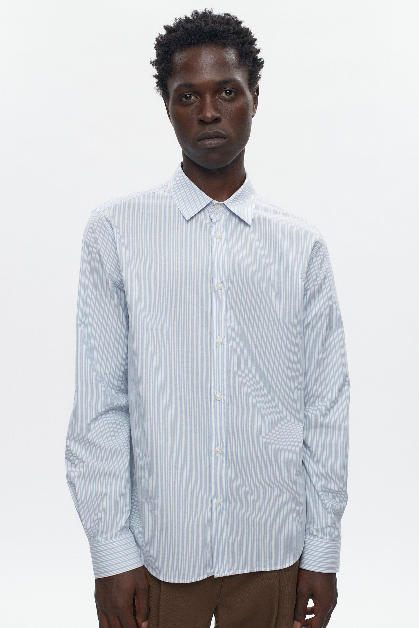Men's Classic Stripe Shirt in Light Blue Stripe