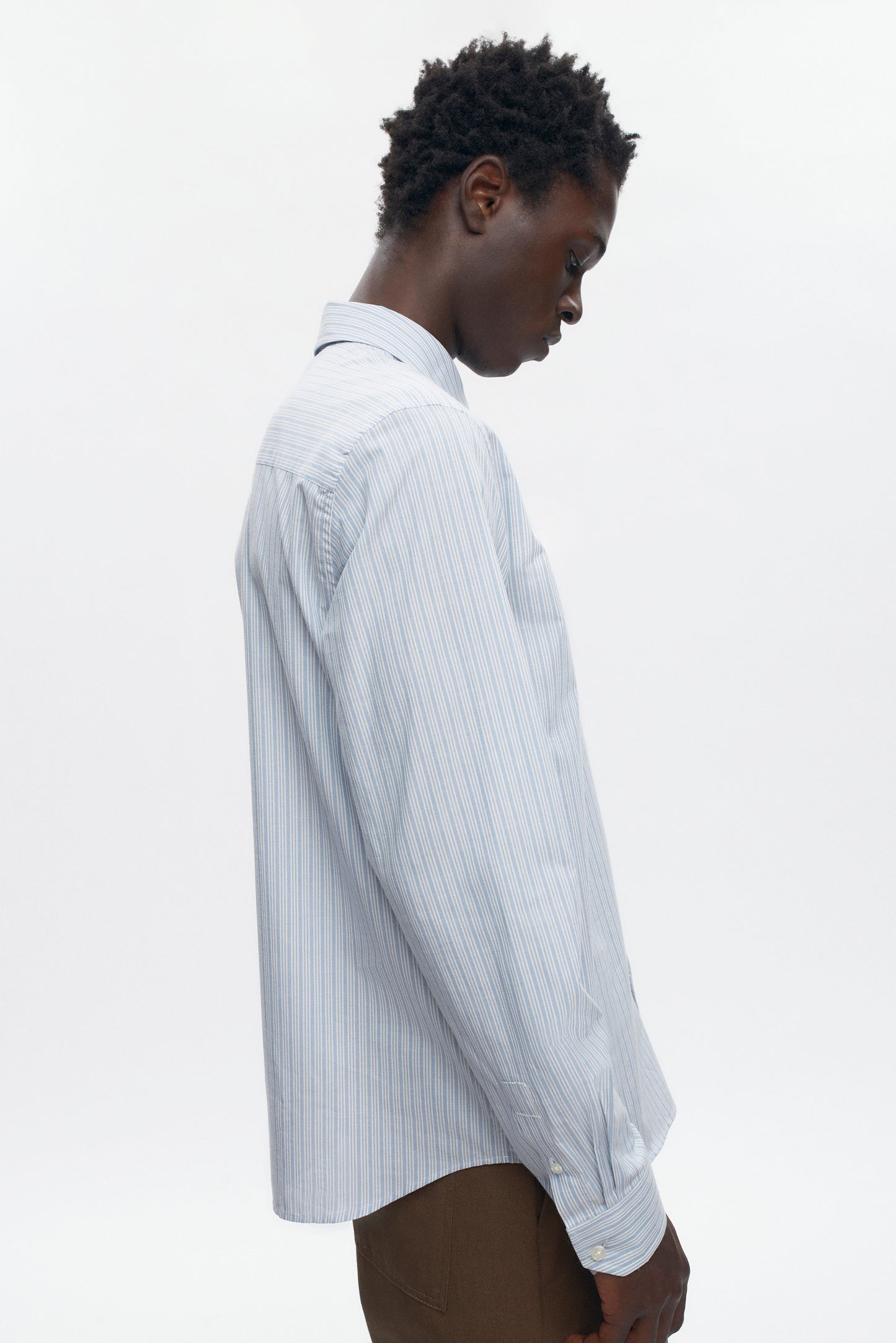 Men's Classic Stripe Shirt in Light Blue Stripe