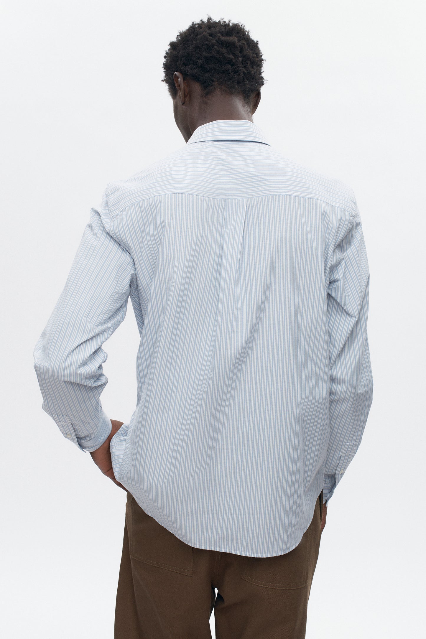 Men's Classic Stripe Shirt in Light Blue Stripe