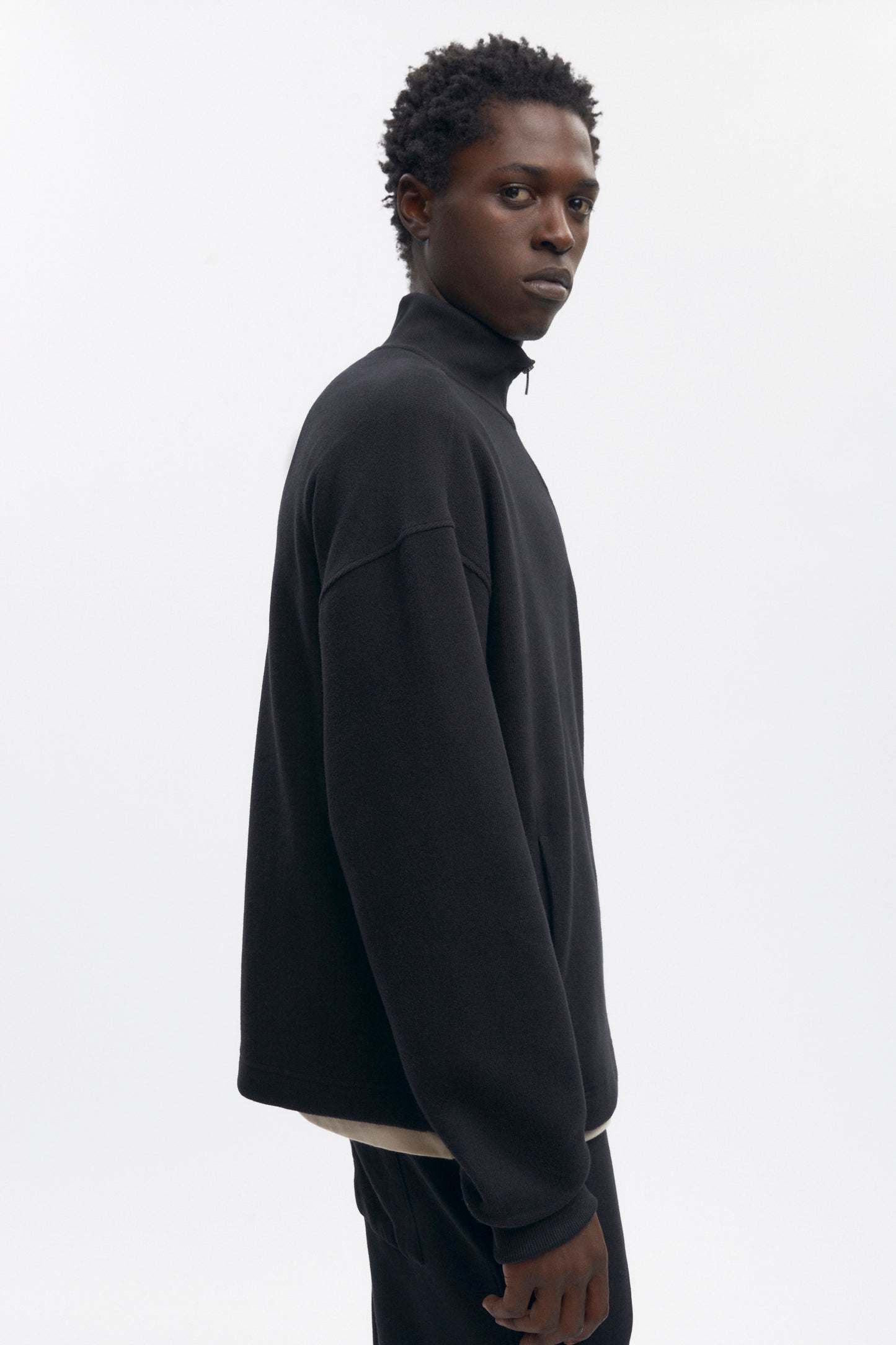 Men's Cozy Quarter Zip in Black