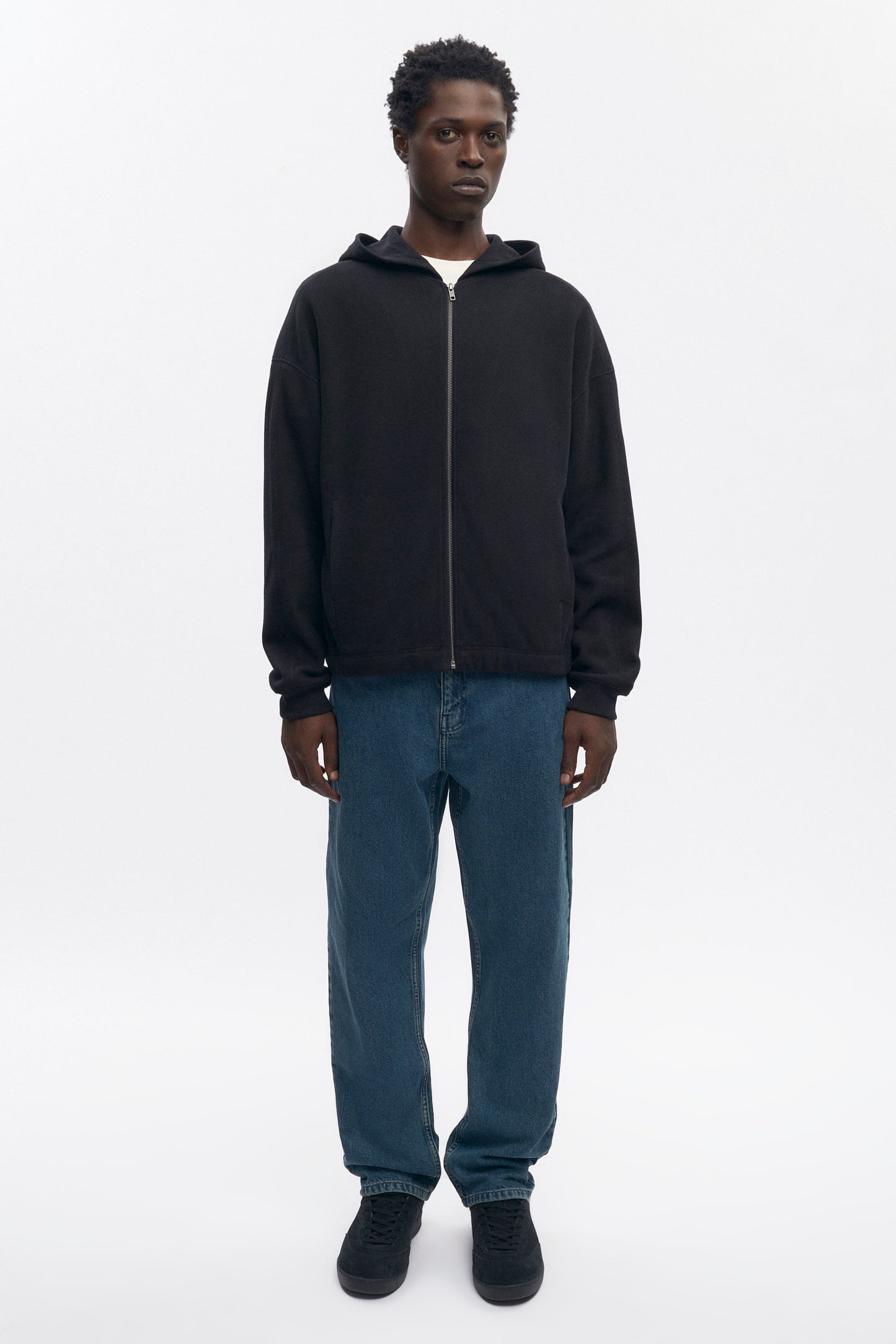 Men's Cozy Zip Hoodie in Black