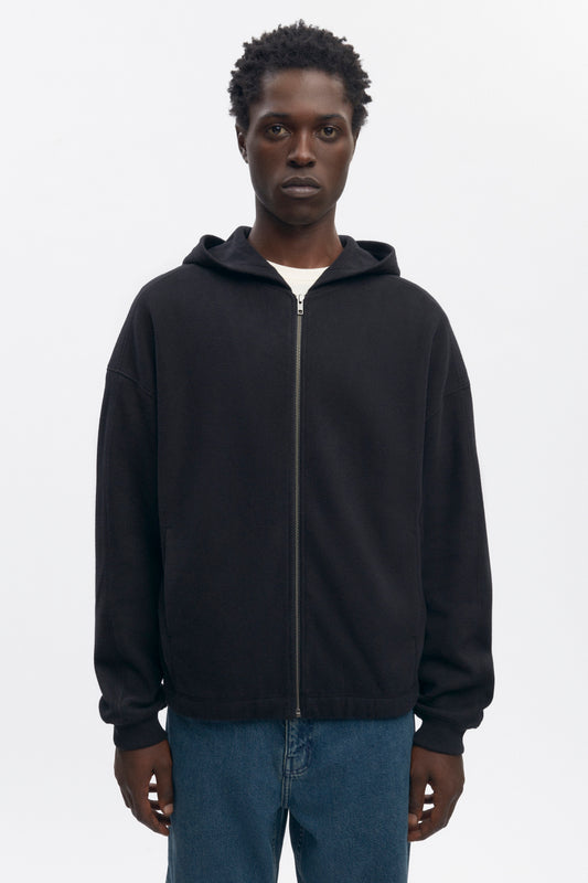 Men's Cozy Zip Hoodie in Black