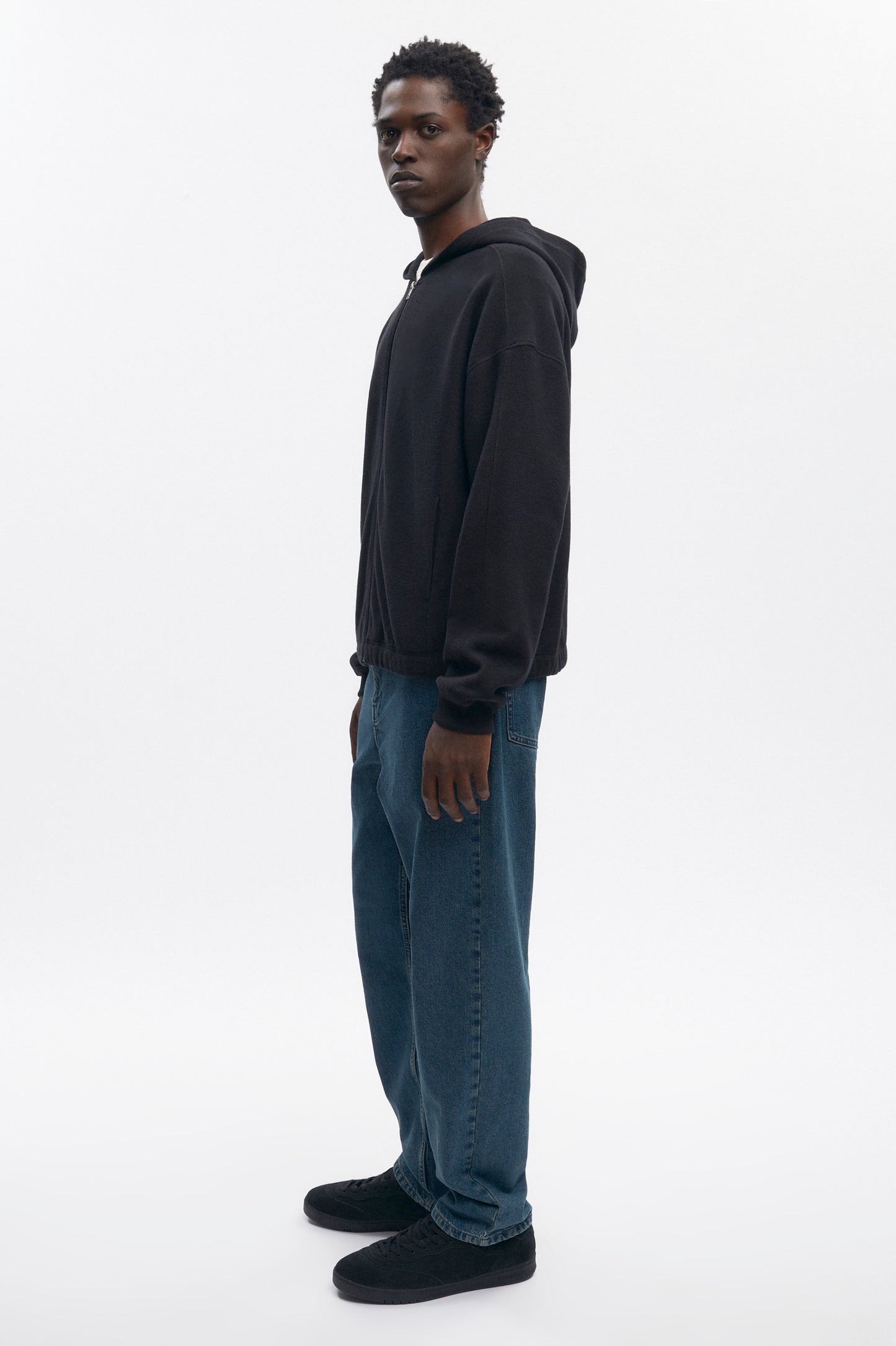 Men's Cozy Zip Hoodie in Black