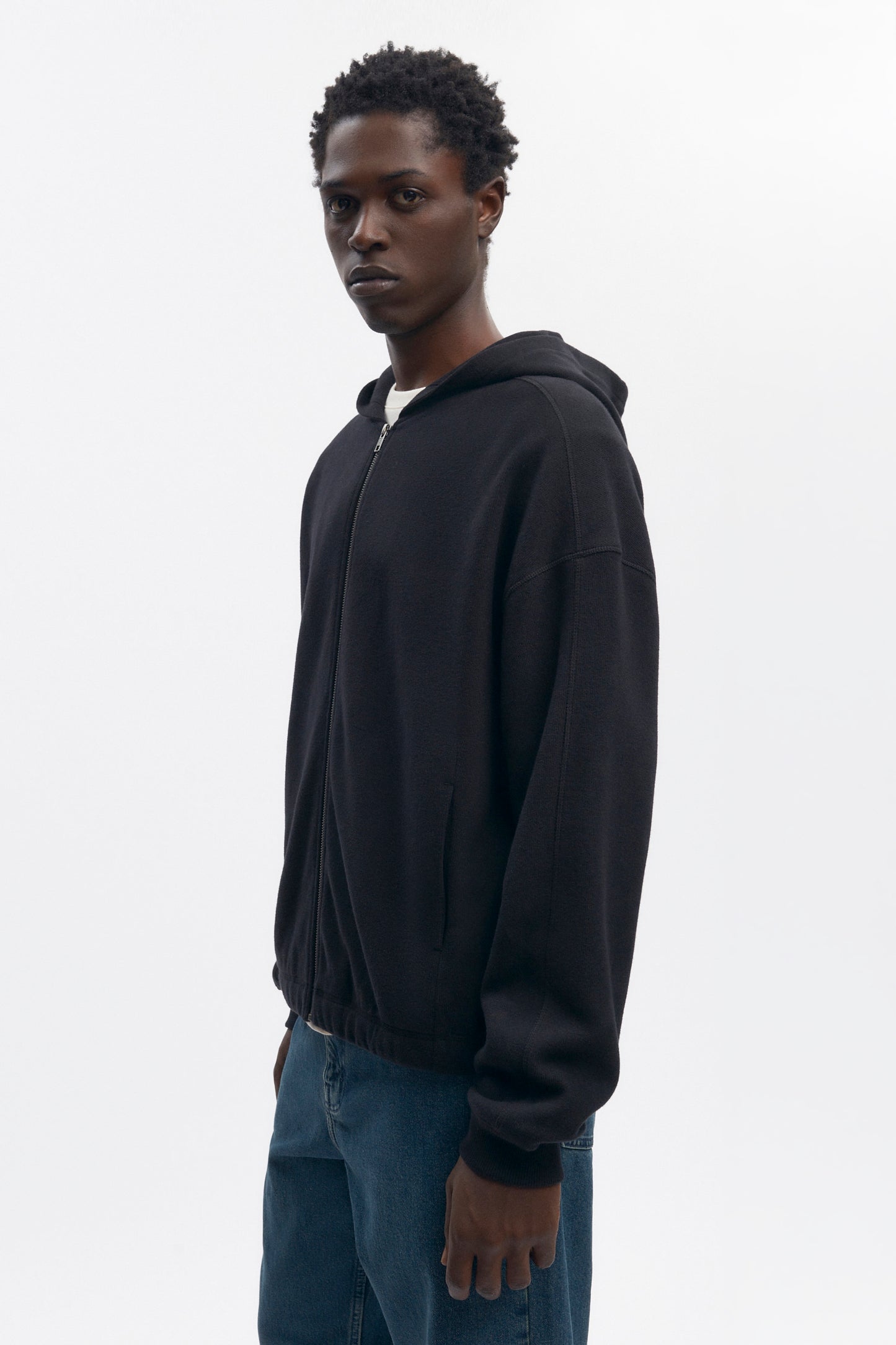 Men's Cozy Zip Hoodie in Black