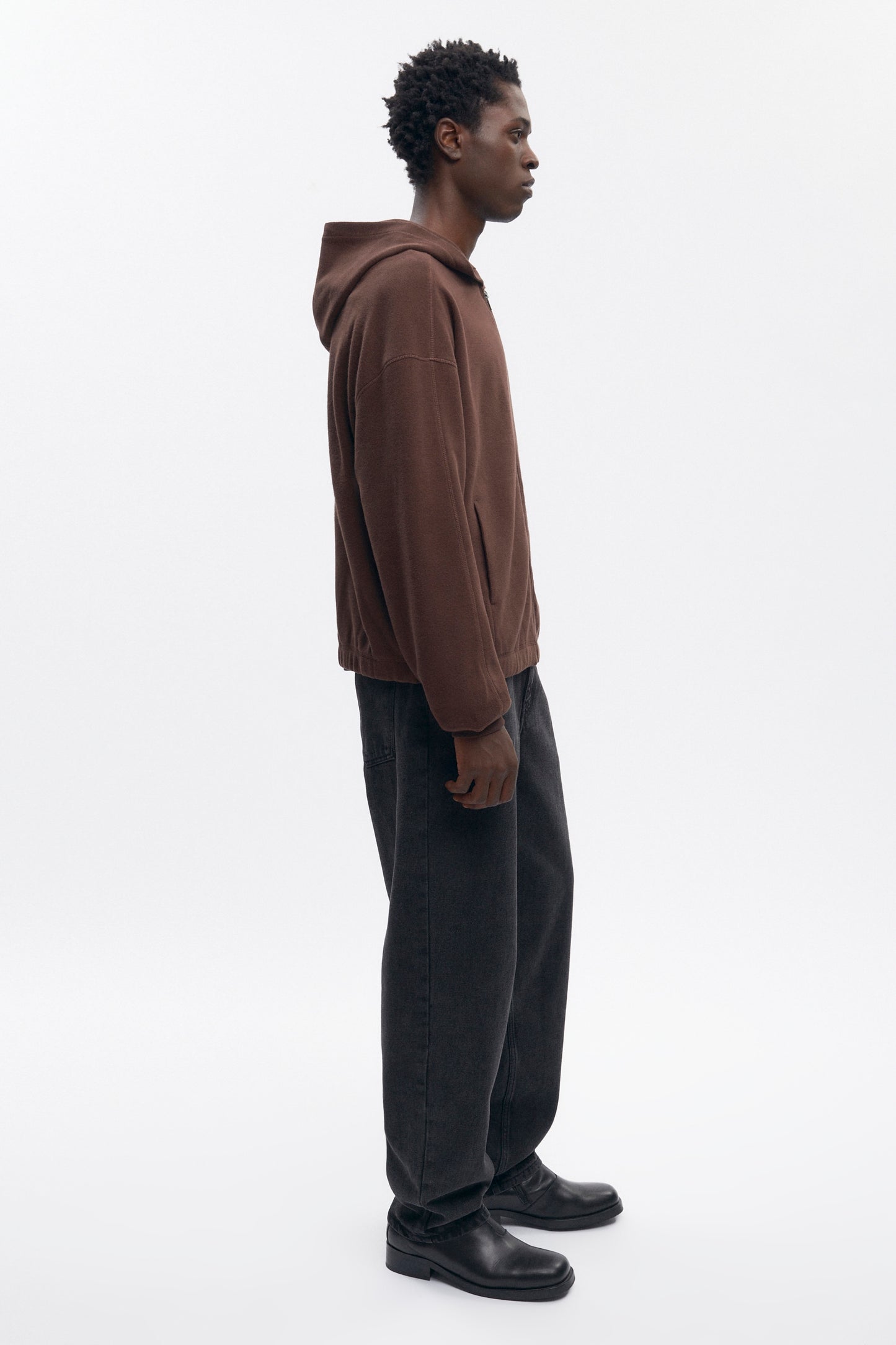 Men's Cozy Zip Hoodie in Coffee Bean