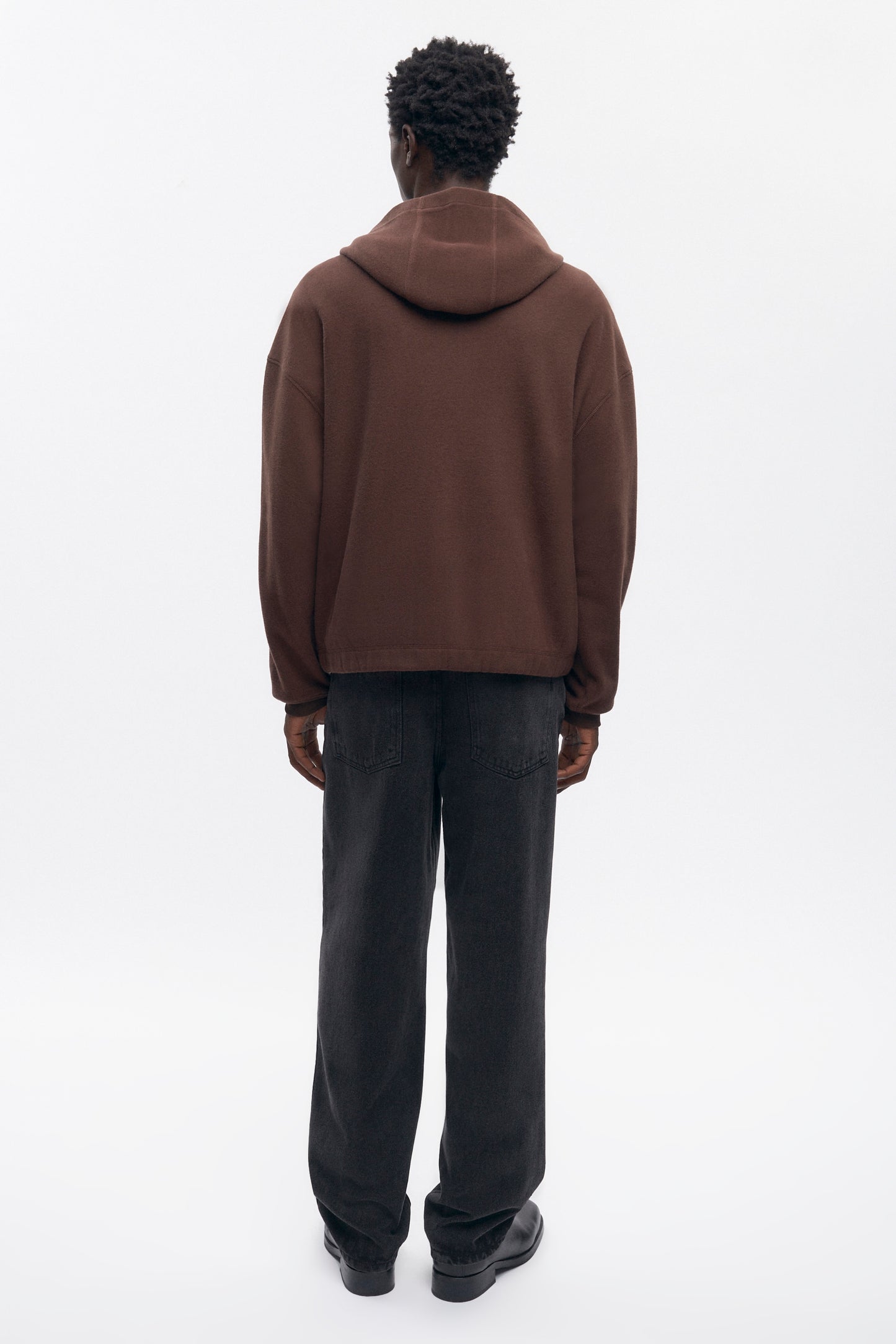 Men's Cozy Zip Hoodie in Coffee Bean