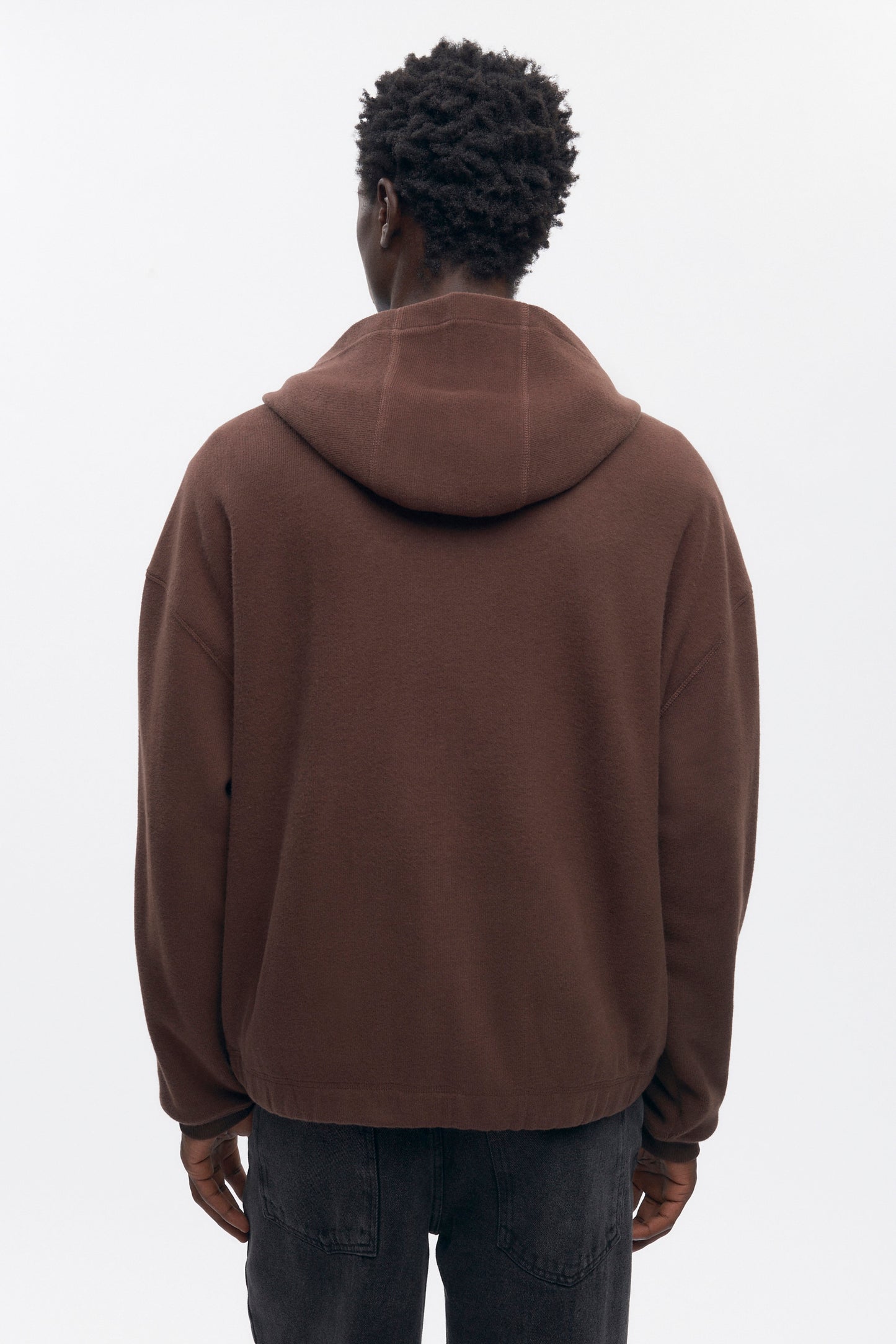 Men's Cozy Zip Hoodie in Coffee Bean