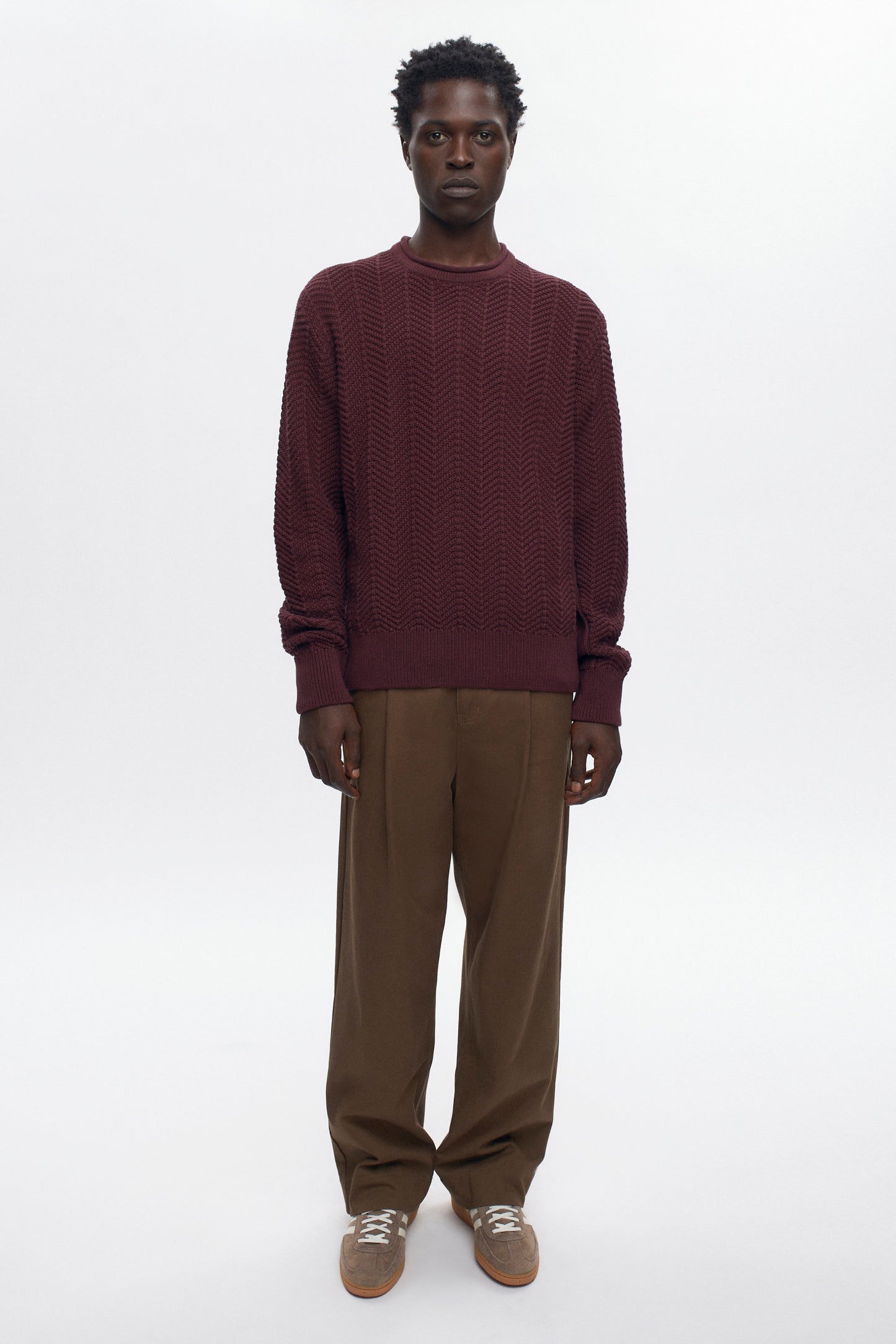 Men's Dahab Rollneck Sweater in Plum