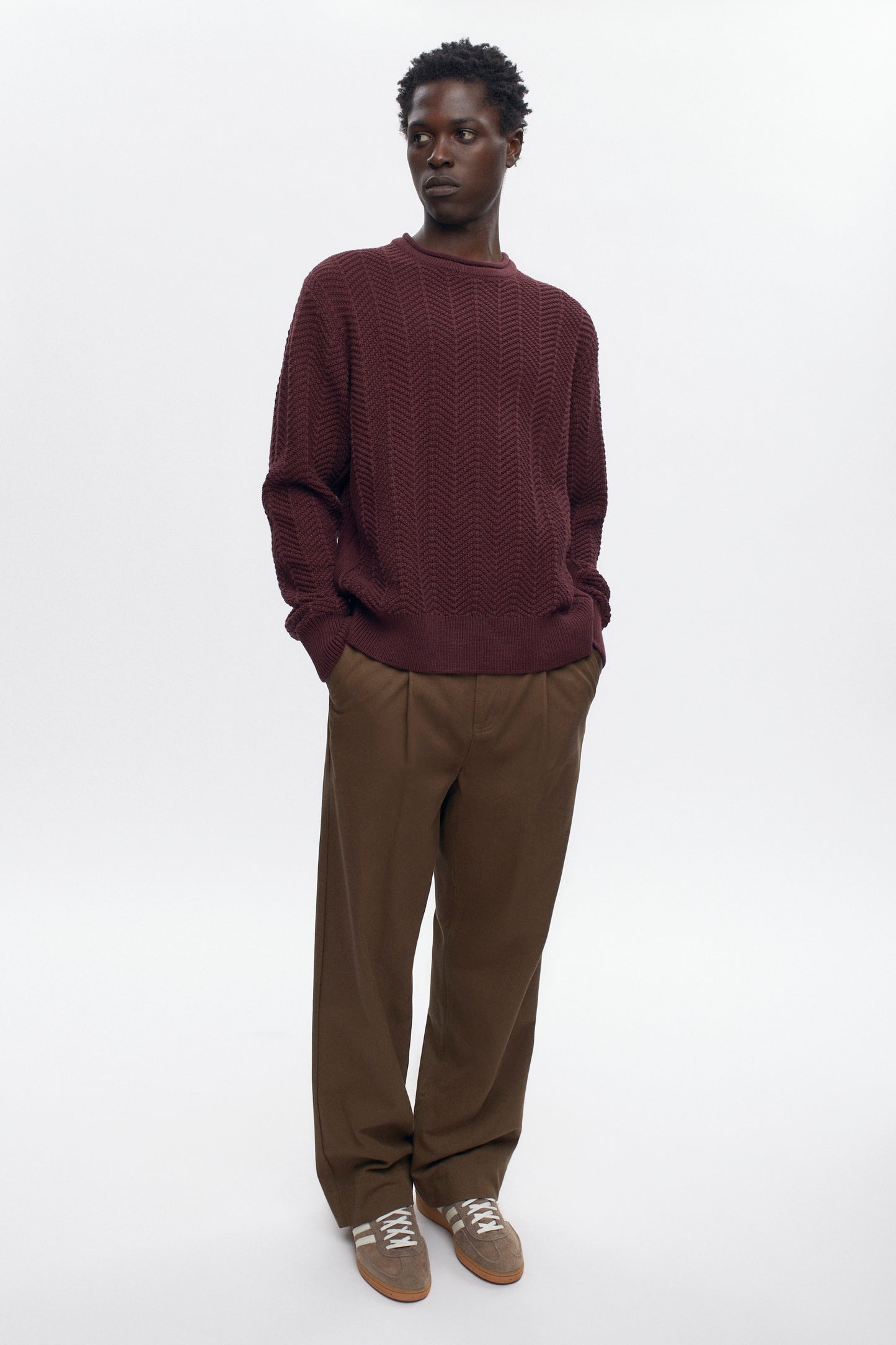 Men's Dahab Rollneck Sweater in Plum