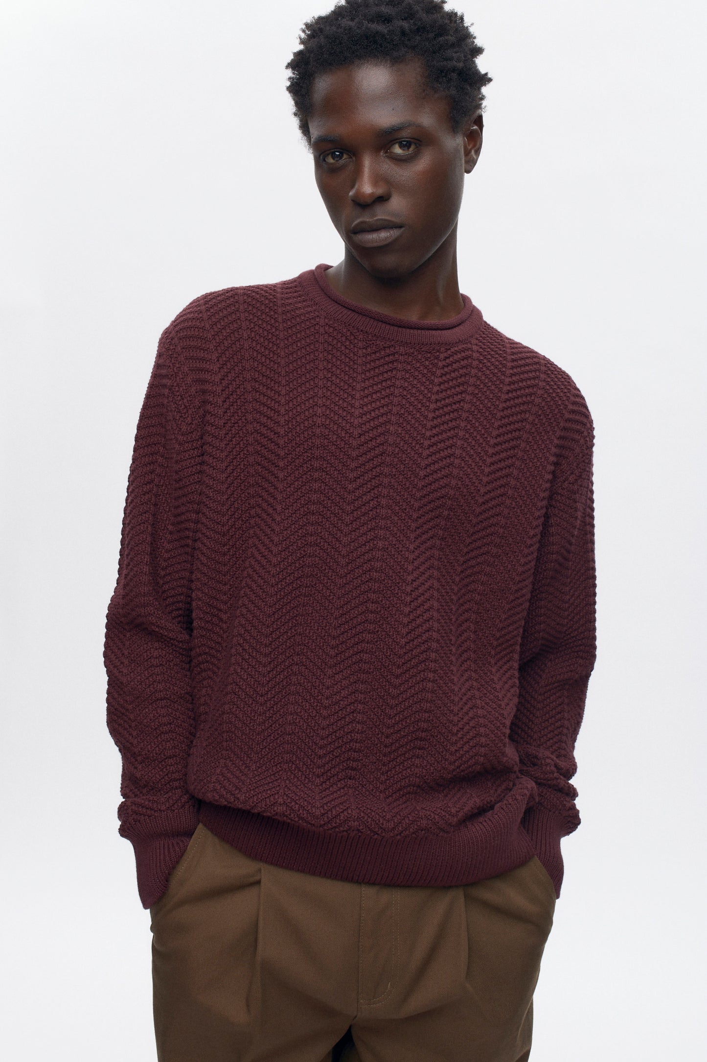 Men's Dahab Rollneck Sweater in Plum