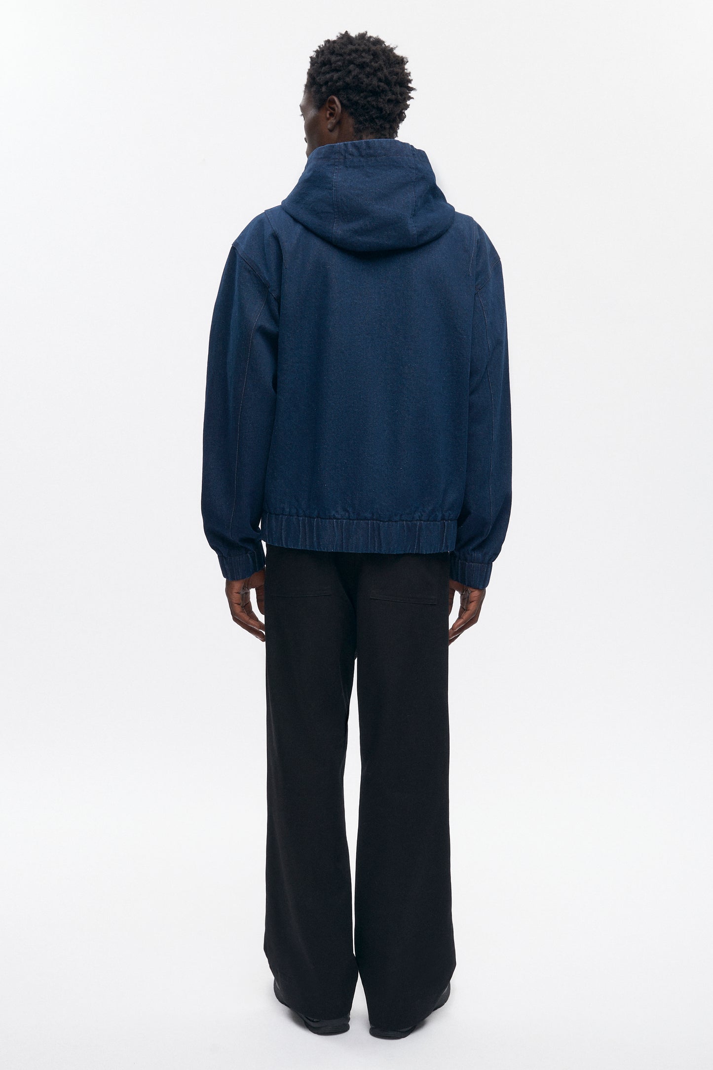 Men's Denim Hooded Jacket in Rinse