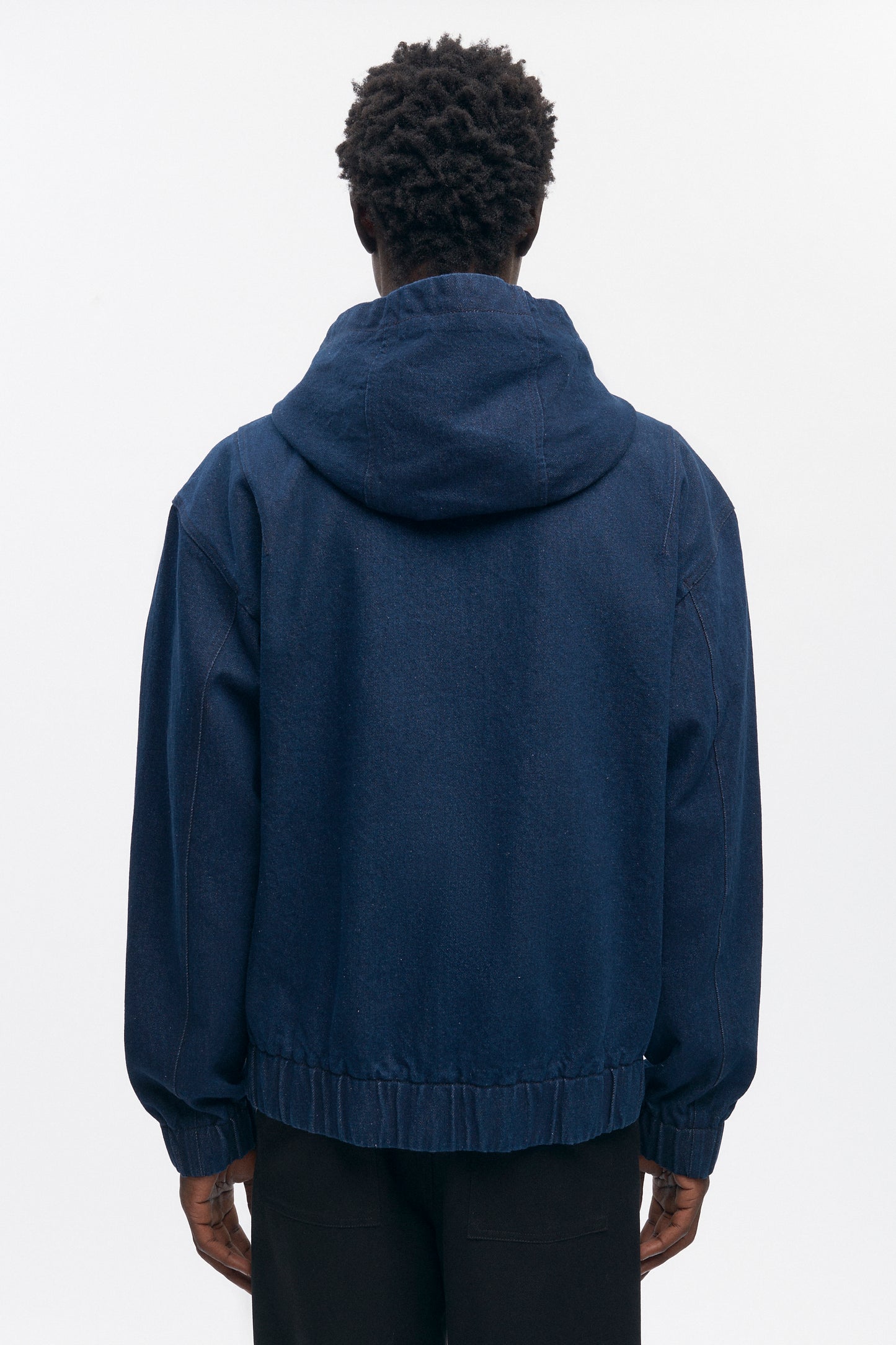 Men's Denim Hooded Jacket in Rinse