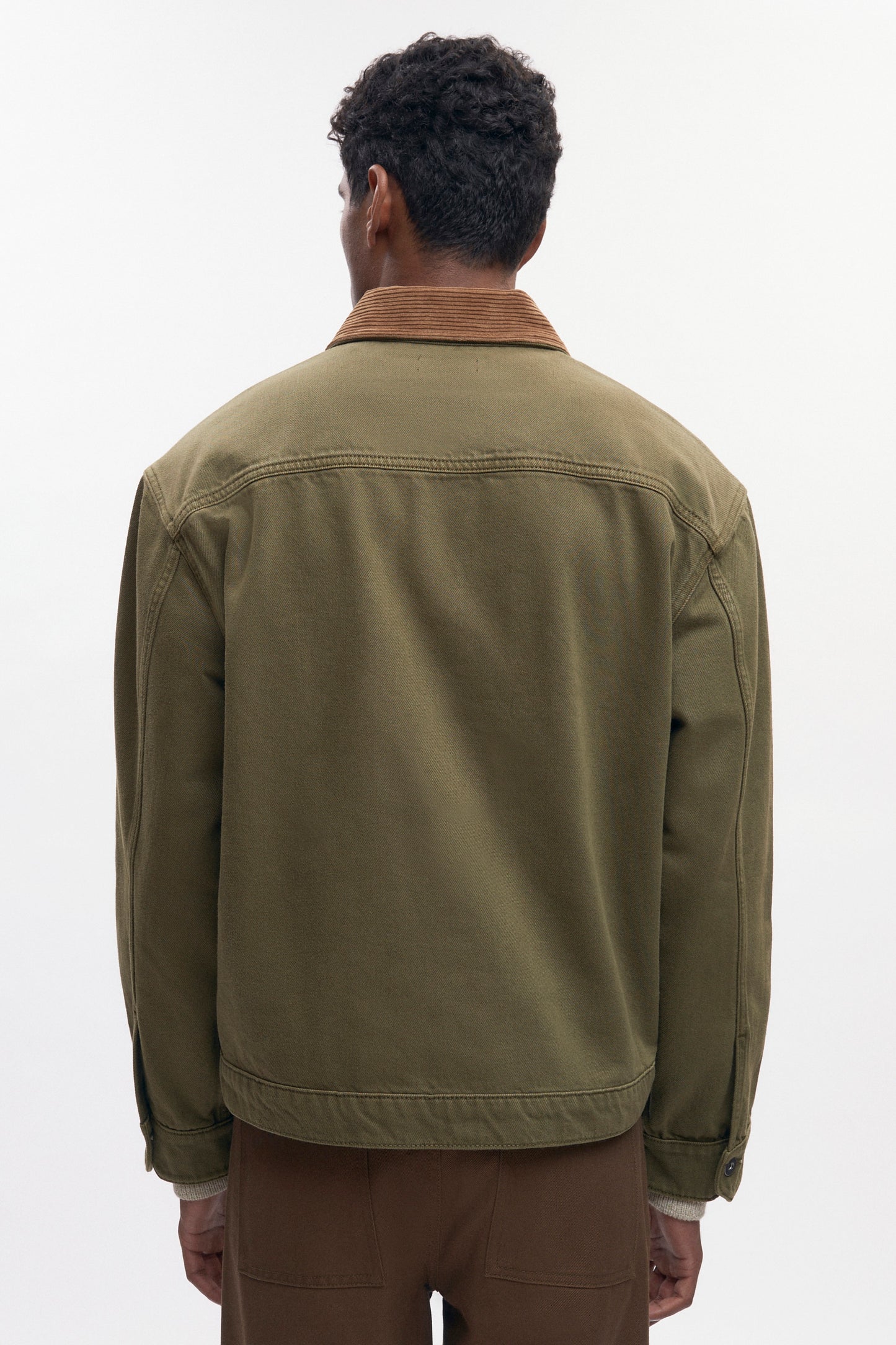 Men's Denim Overshirt in Olive