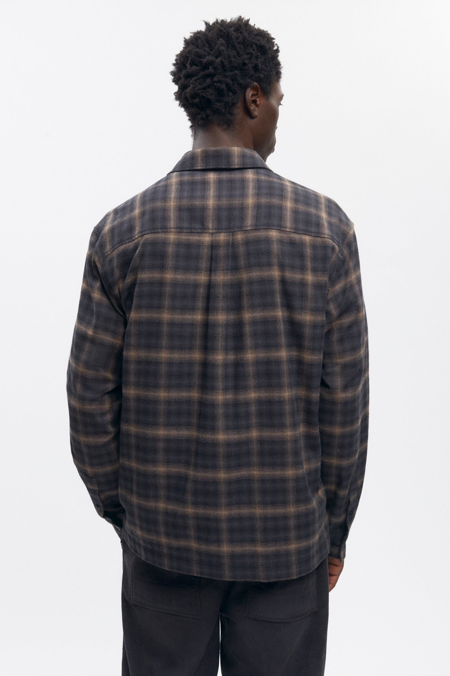 Men's Flannel Shirt in Brown Plaid