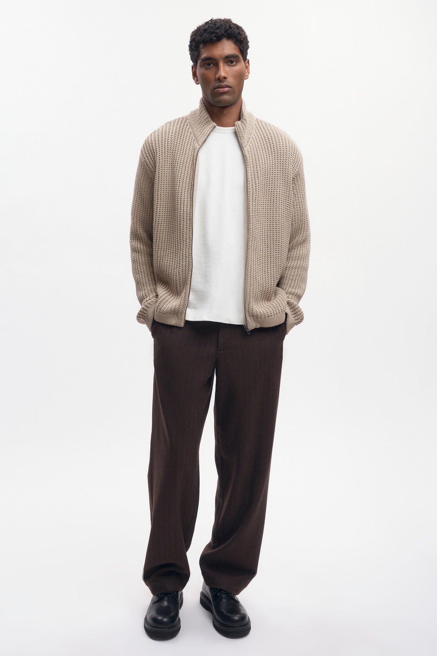 Men's Hadi Zip Sweater in Oat