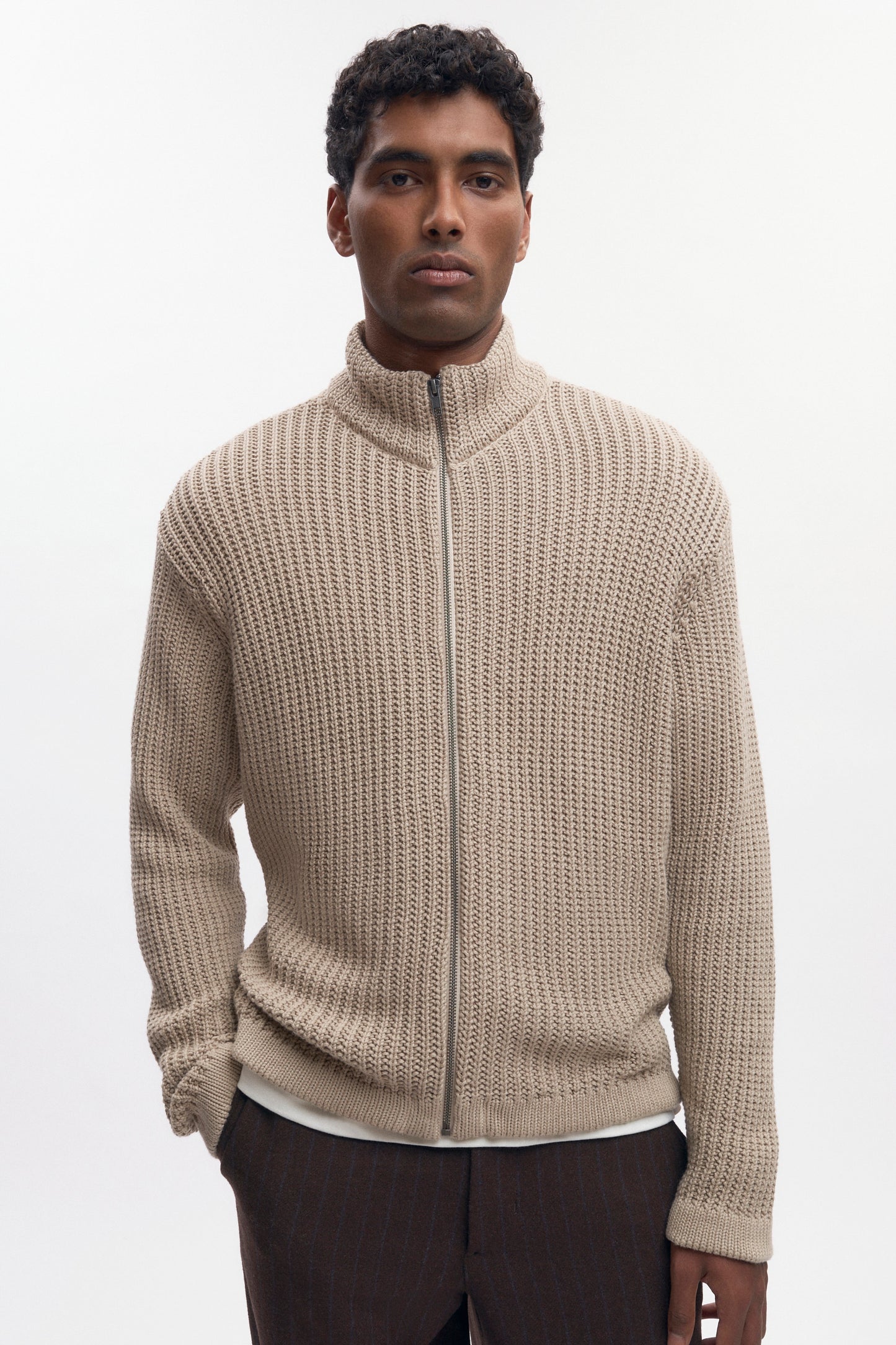 Men's Hadi Zip Sweater in Oat
