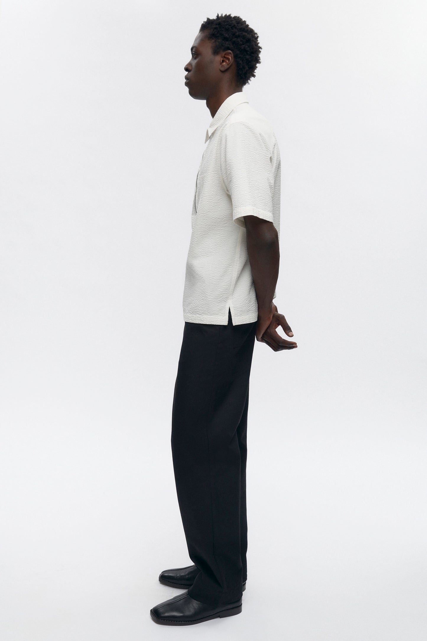 Men's Half Zip Shirt in Marshmallow