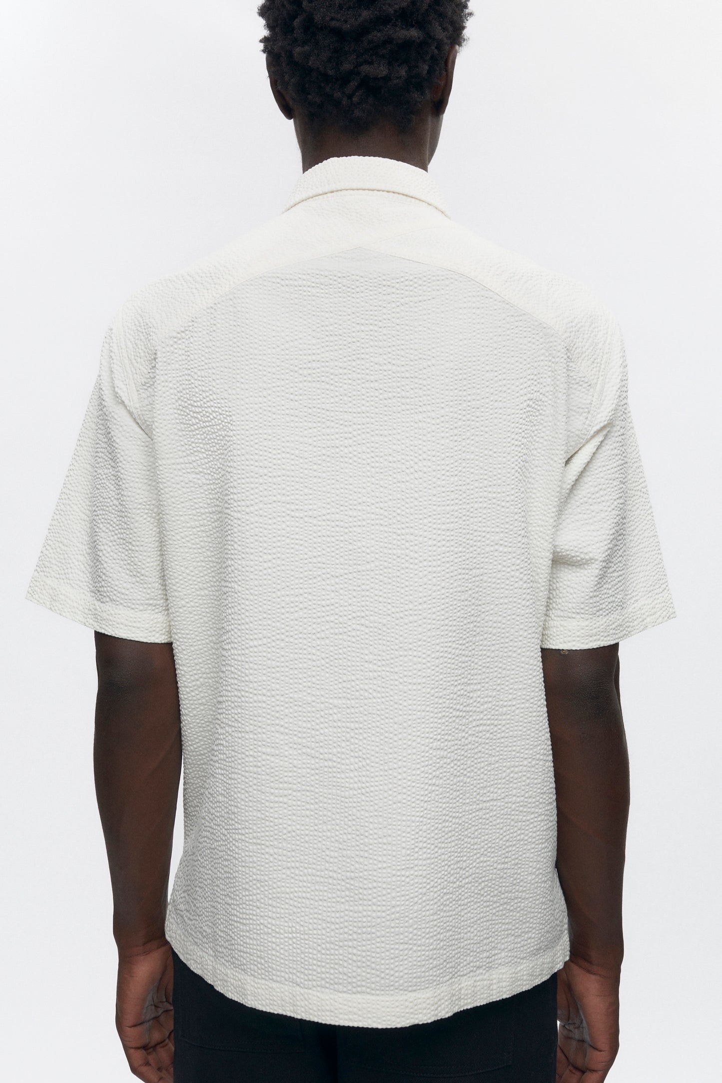 Men's Half Zip Shirt in Marshmallow
