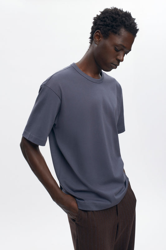 Men's Heavyweight Box Crew in Dark Dusk