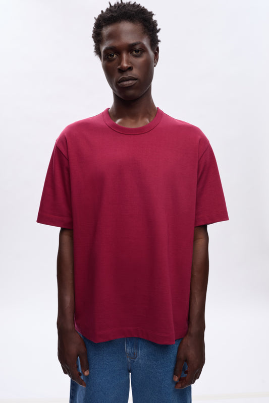 Men's Heavyweight Box Crew in Sunstar Red