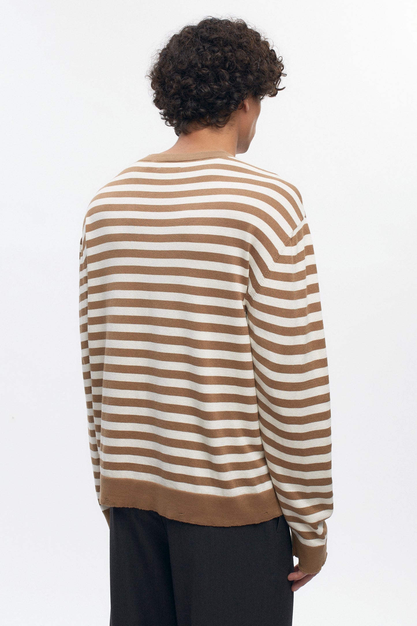 Men's Lightweight Crewneck Sweater in Otter/Marshmallow