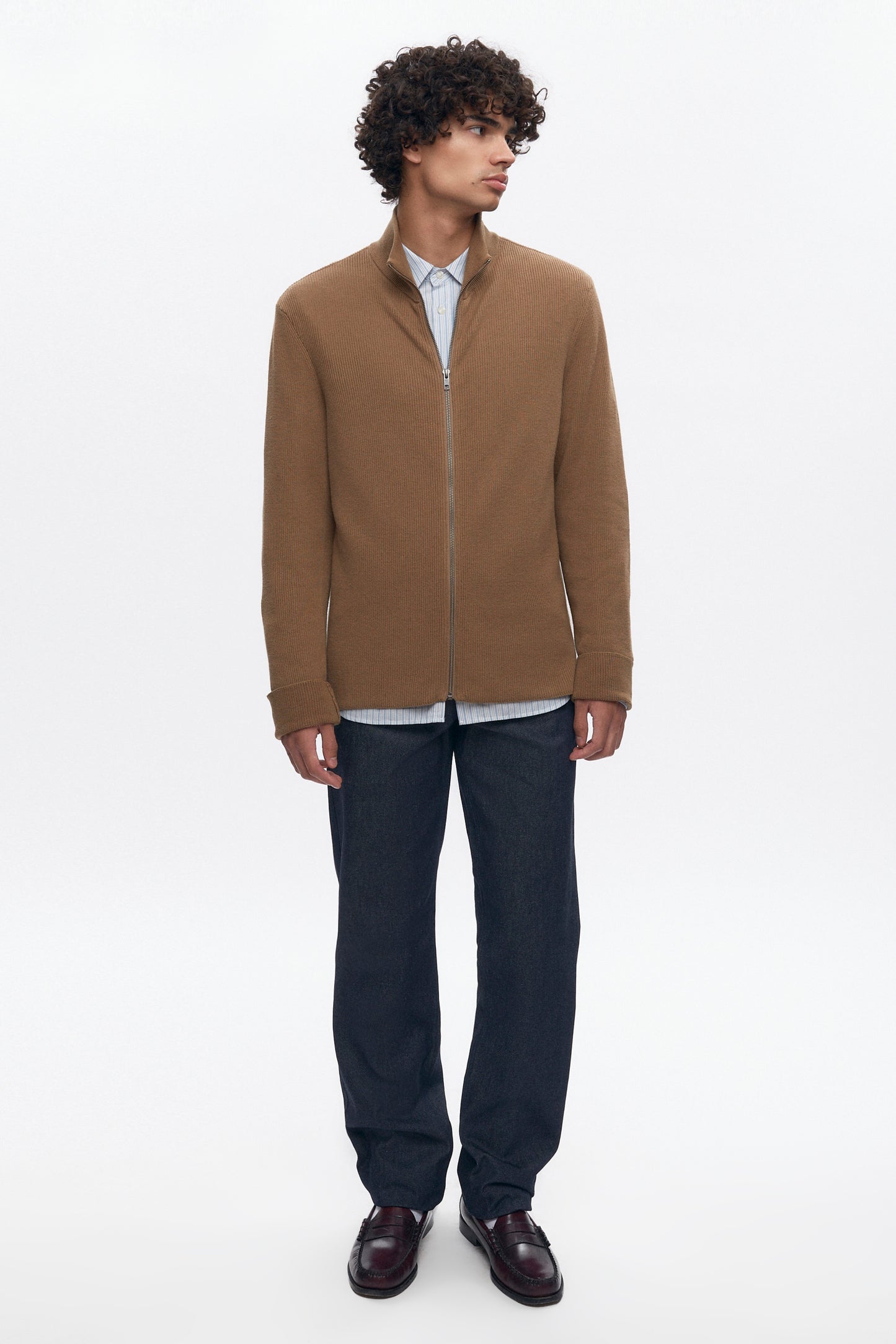 Men's Lightweight Zip Sweater in Otter
