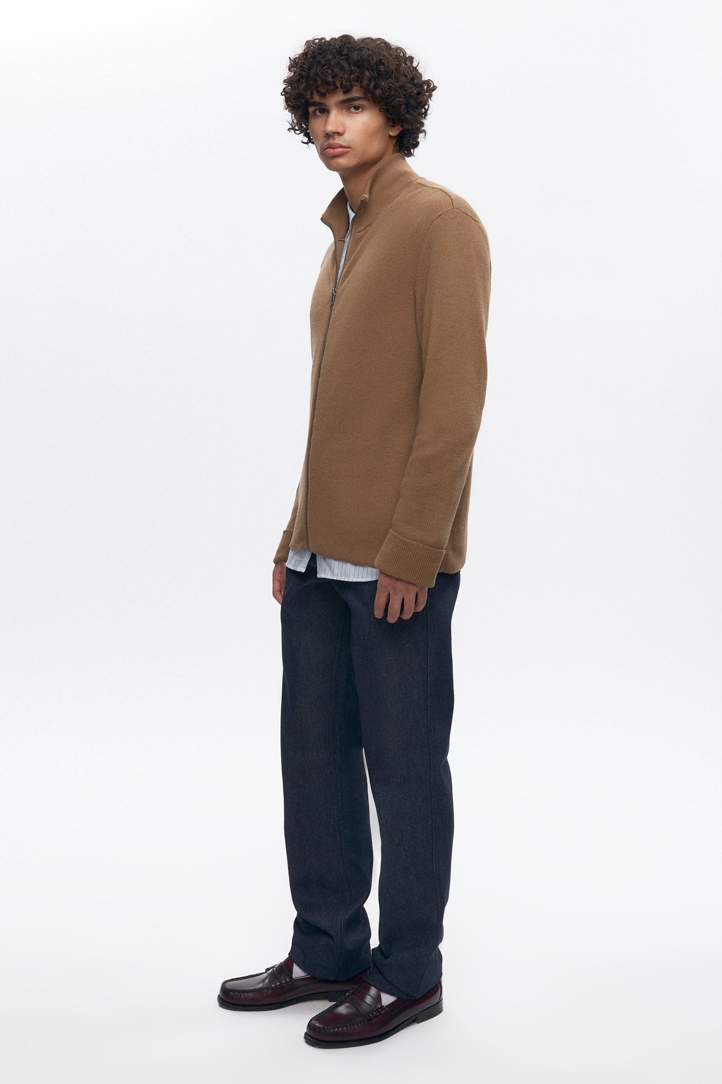 Men's Lightweight Zip Sweater in Otter