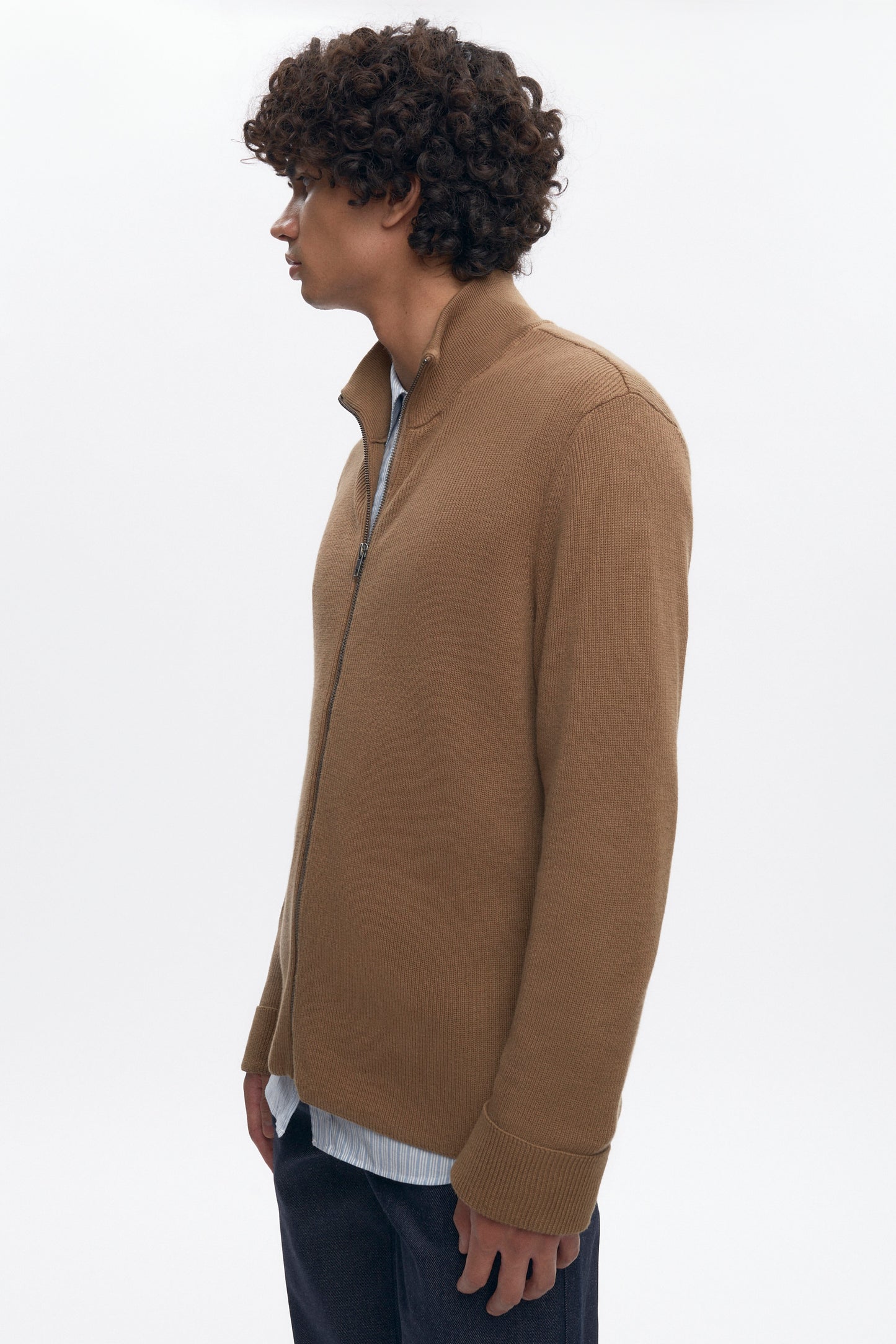 Men's Lightweight Zip Sweater in Otter
