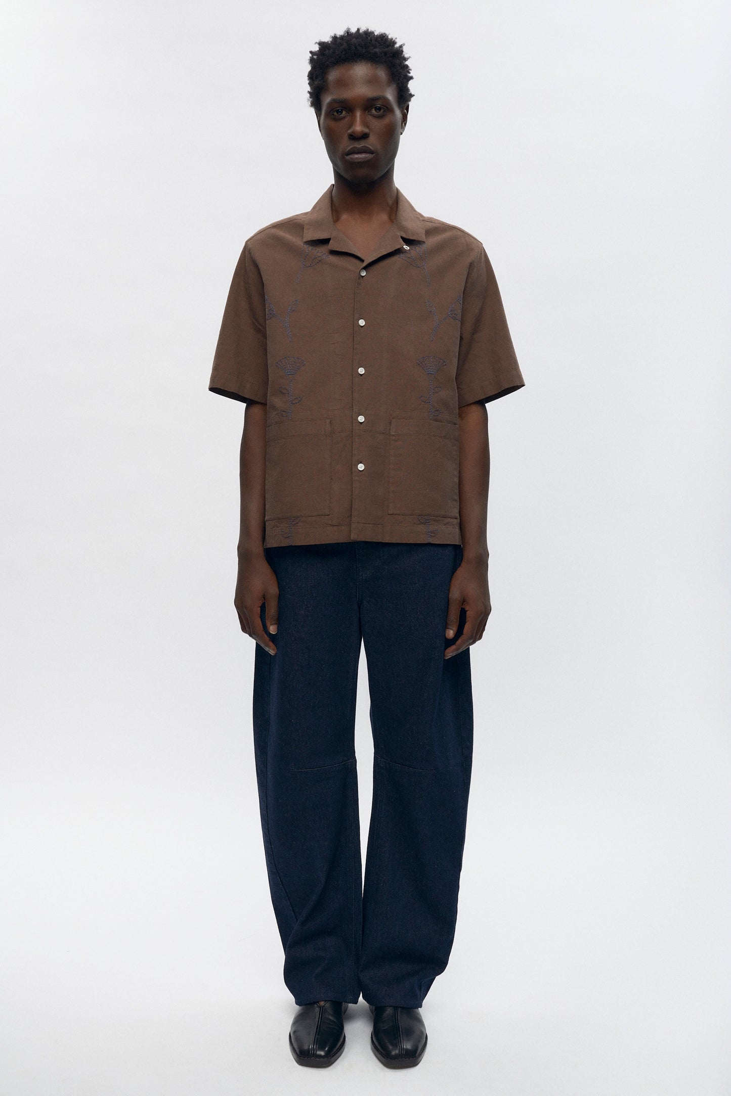 Linen Camp Shirt in Coffee Bean