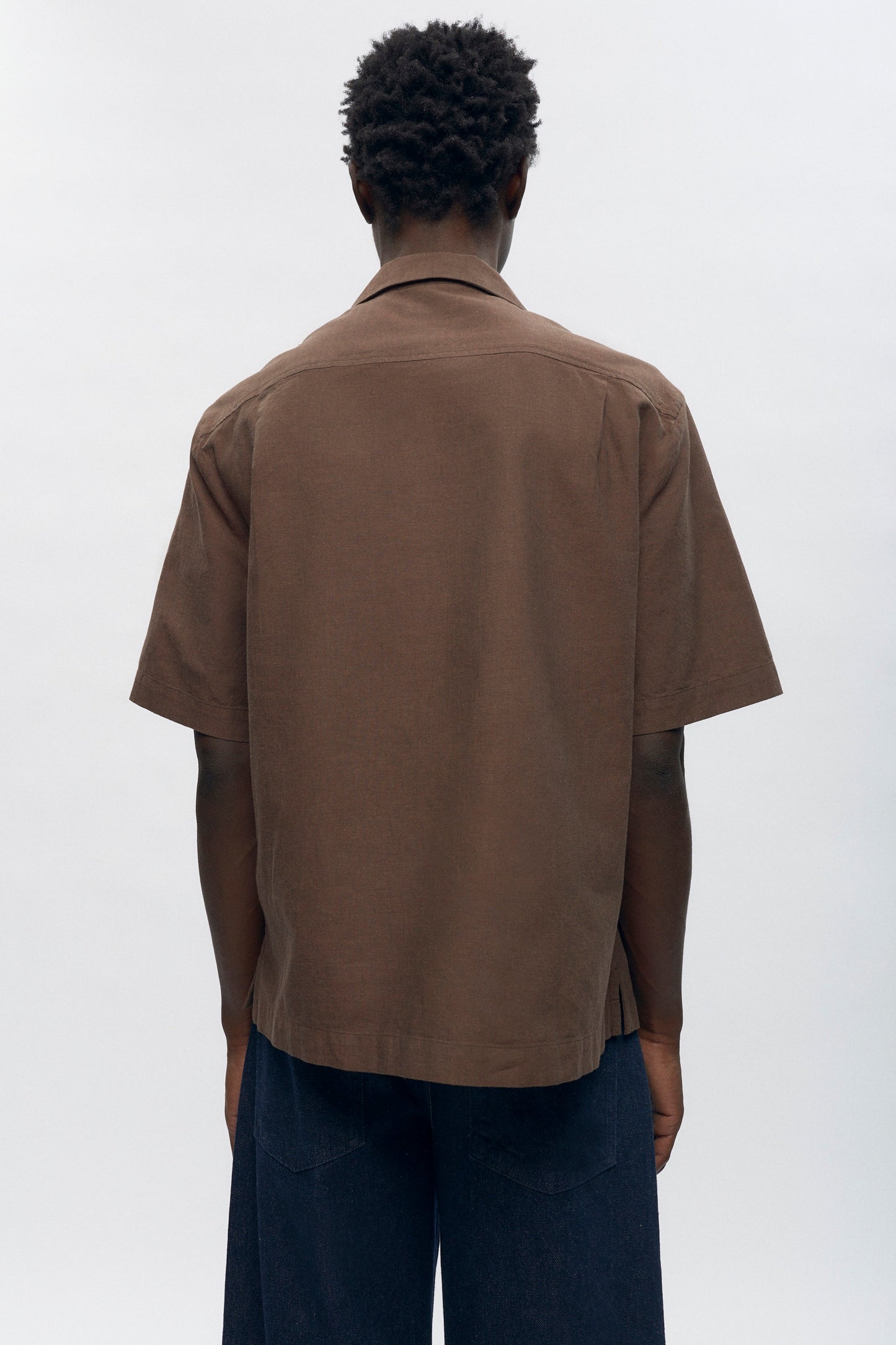 Linen Camp Shirt in Coffee Bean