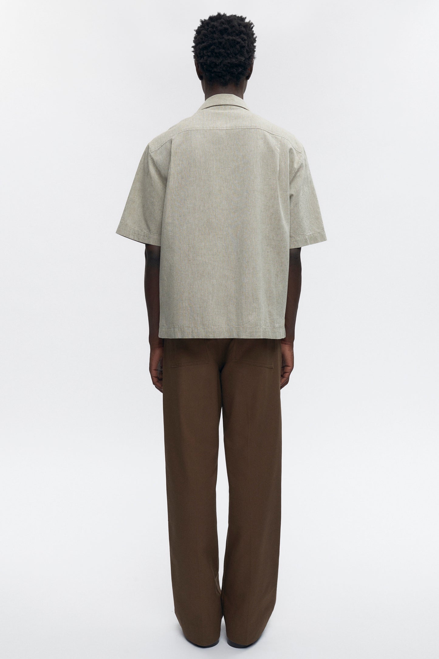 Men’s Linen Camp Shirt in Olive