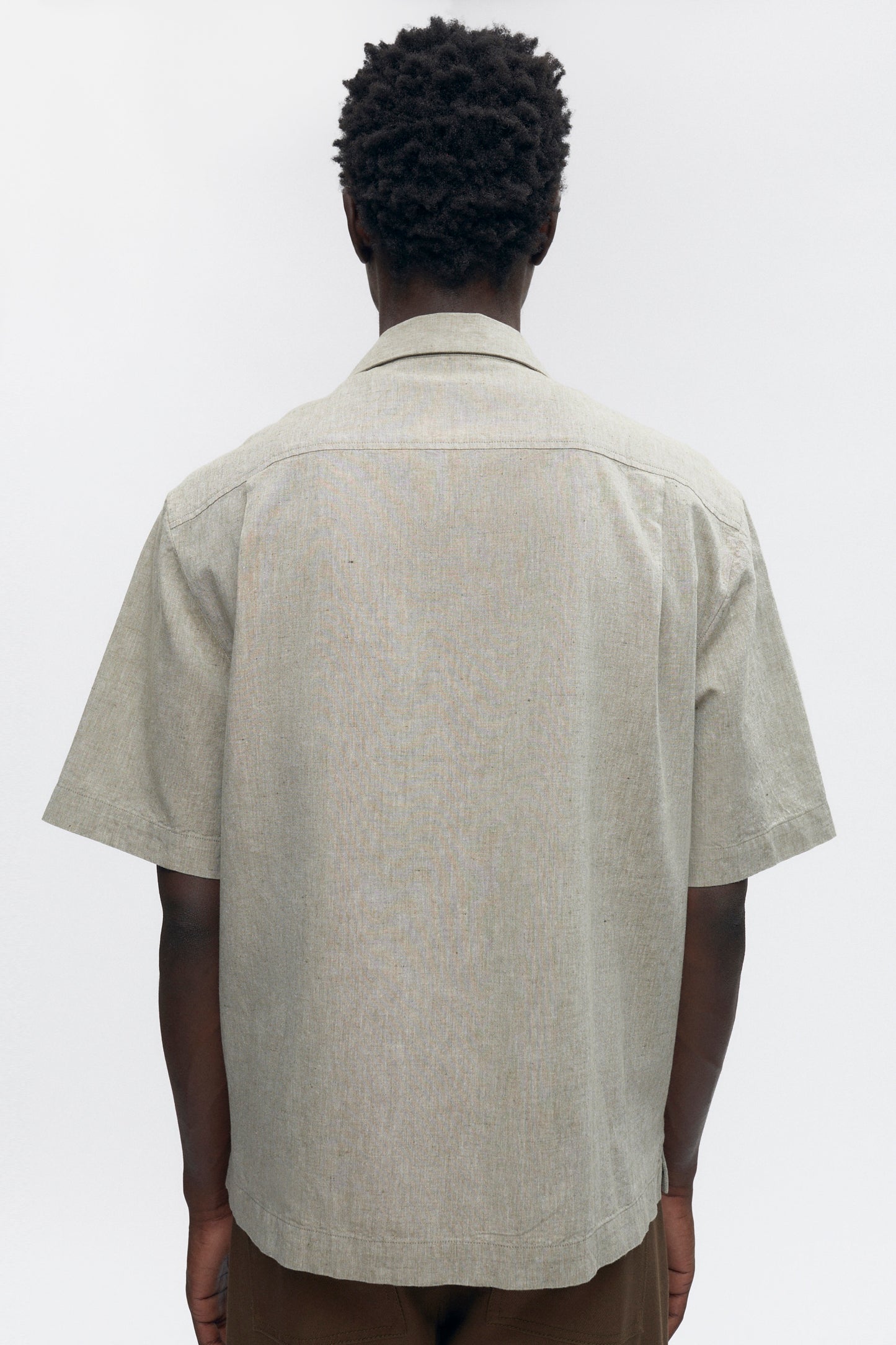 Men’s Linen Camp Shirt in Olive