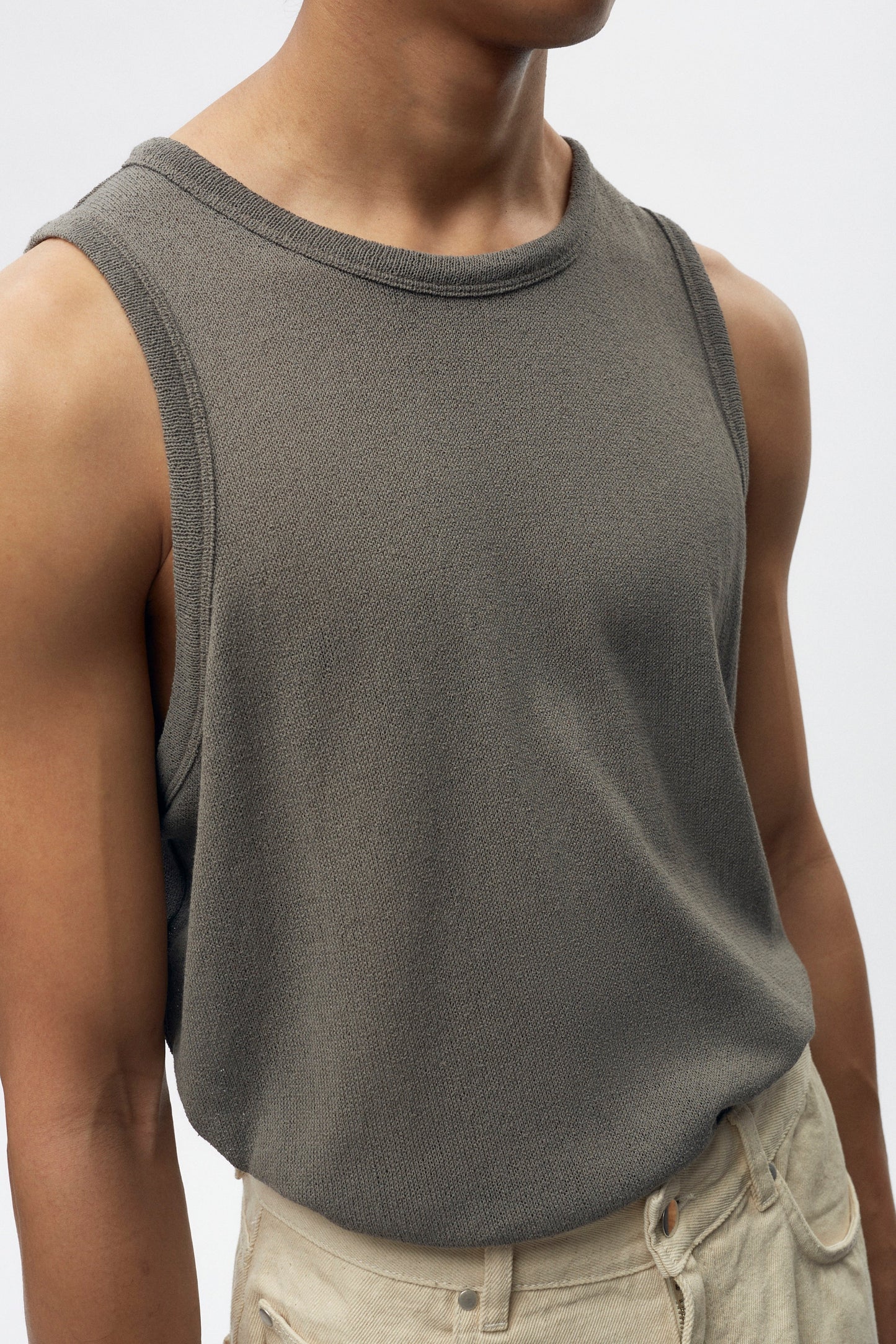 Men's Luxor Jersey Tank in Dark Taupe