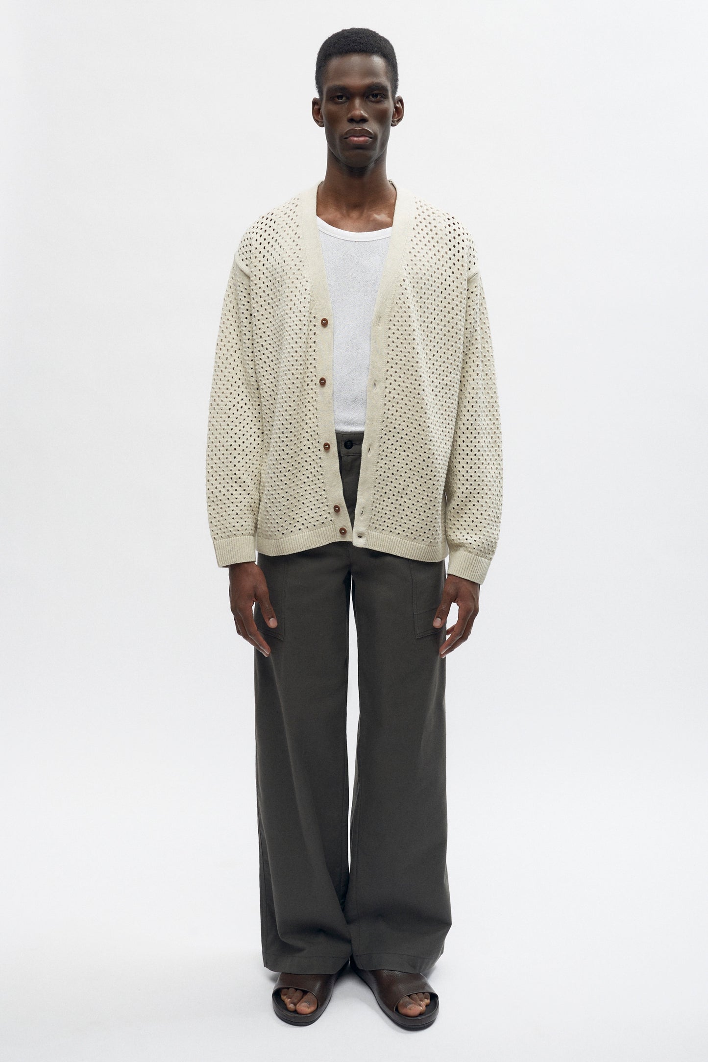 Men's Mina Cardigan in Oat Melange