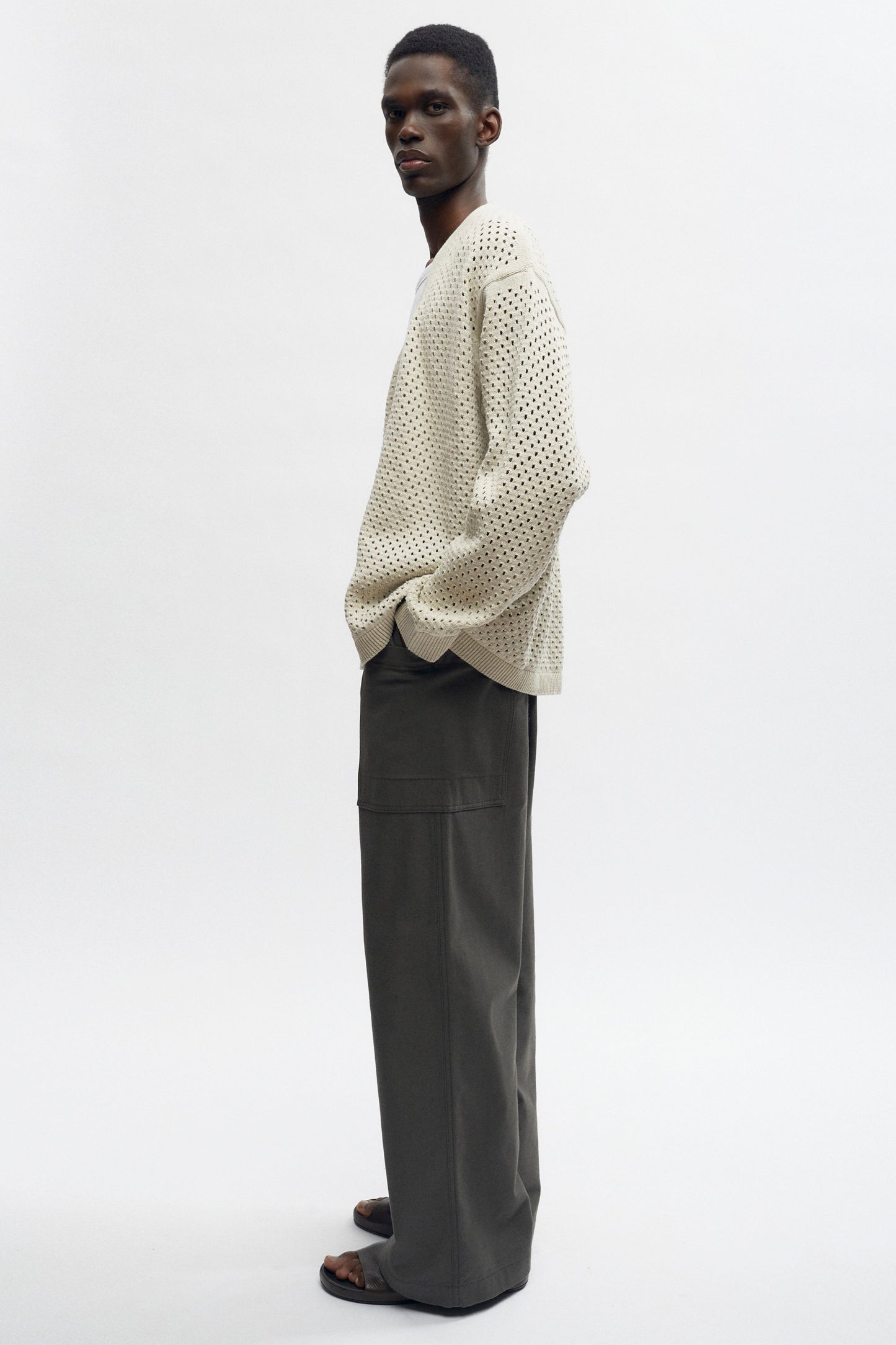 Men's Mina Cardigan in Oat Melange