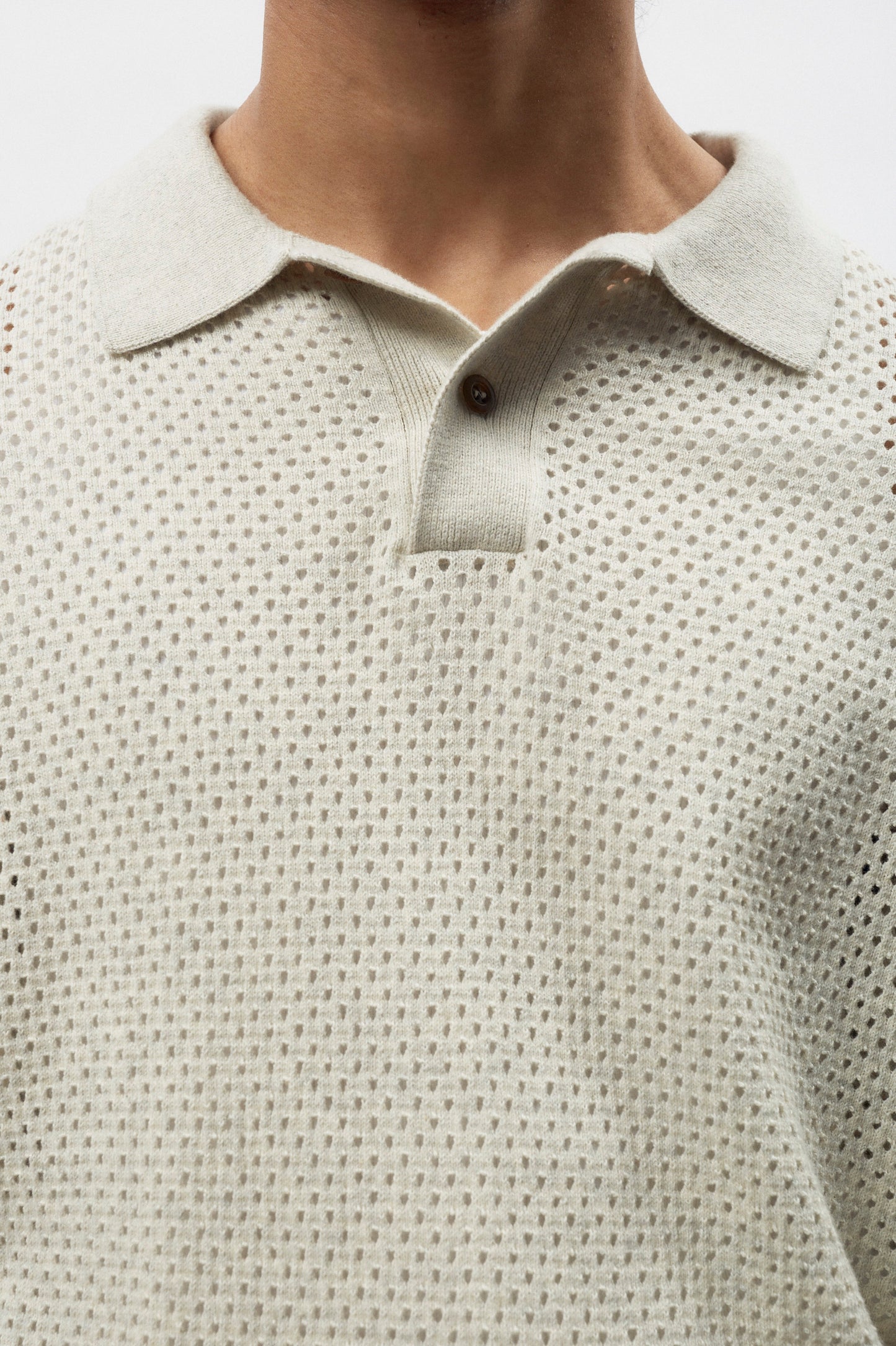 Men's Mina Polo in Oat Melange