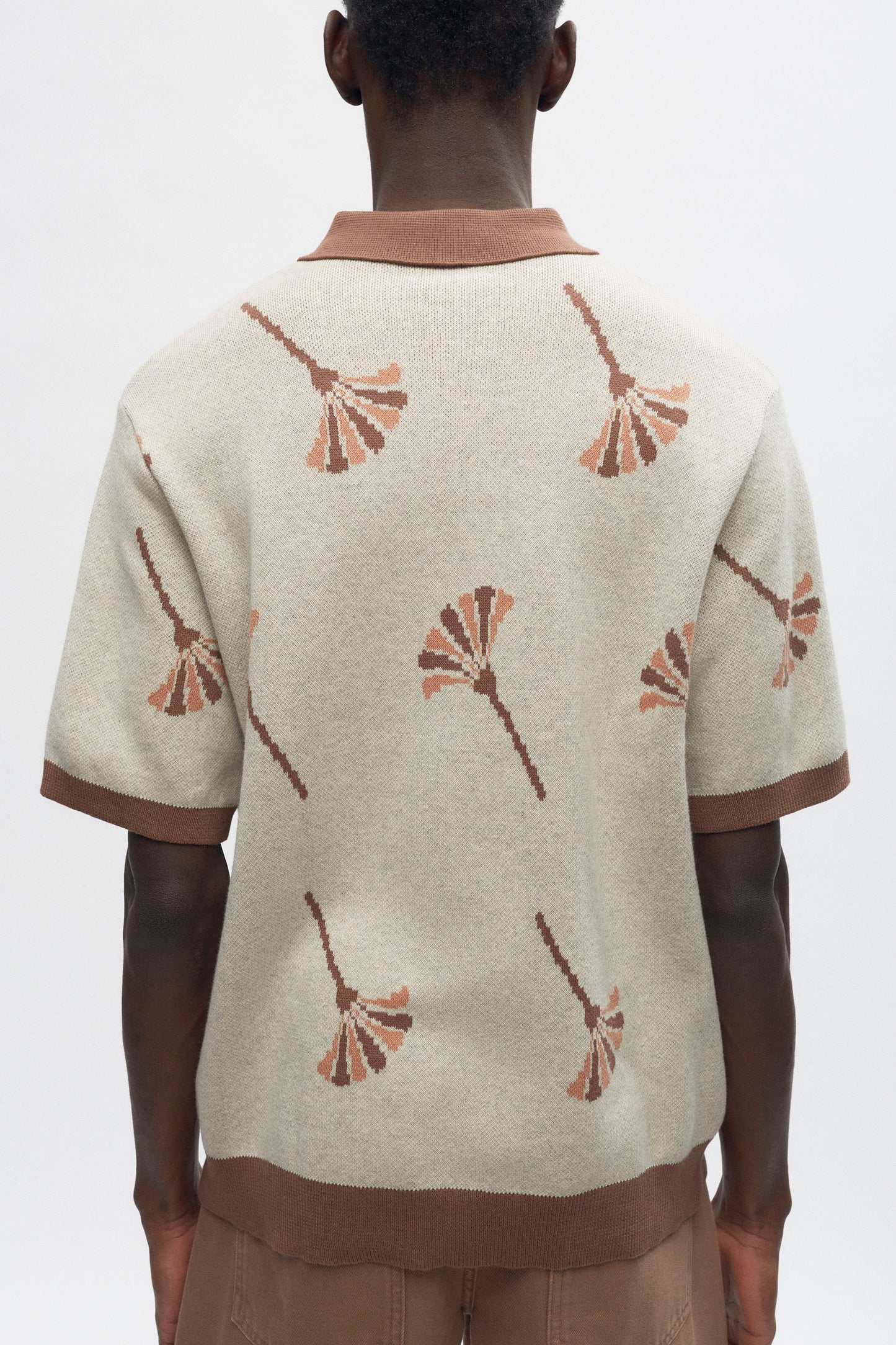 Men's Ramzy Knit Shirt in Acorn/Oat Melange